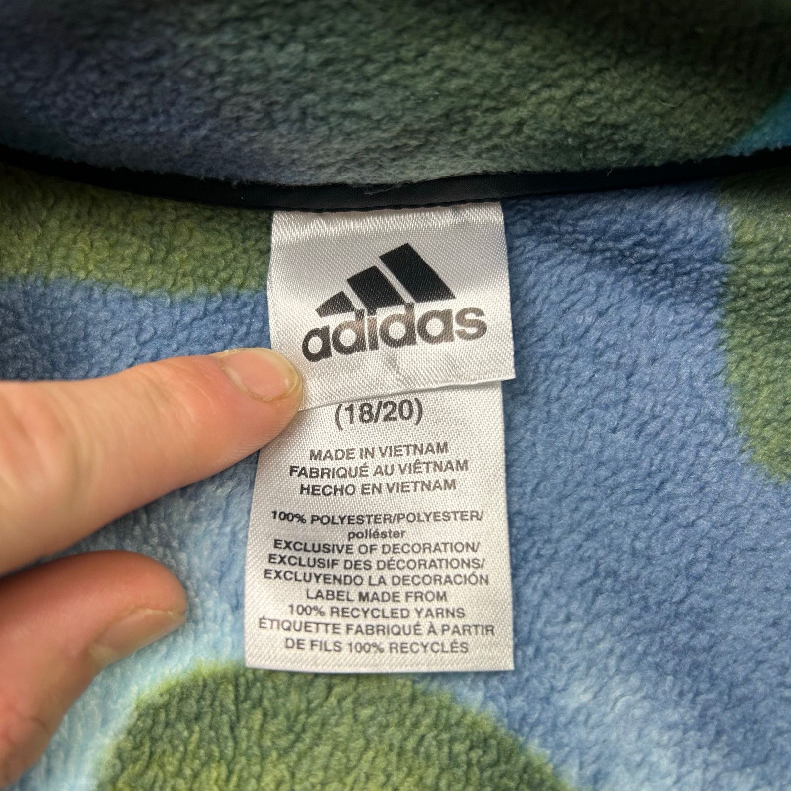 Adidas Adidas Youth Boys Pull-Over Abstract Quarter-Zip Sweater Size US XL / EU 56 / 4 - 6 Thumbnail