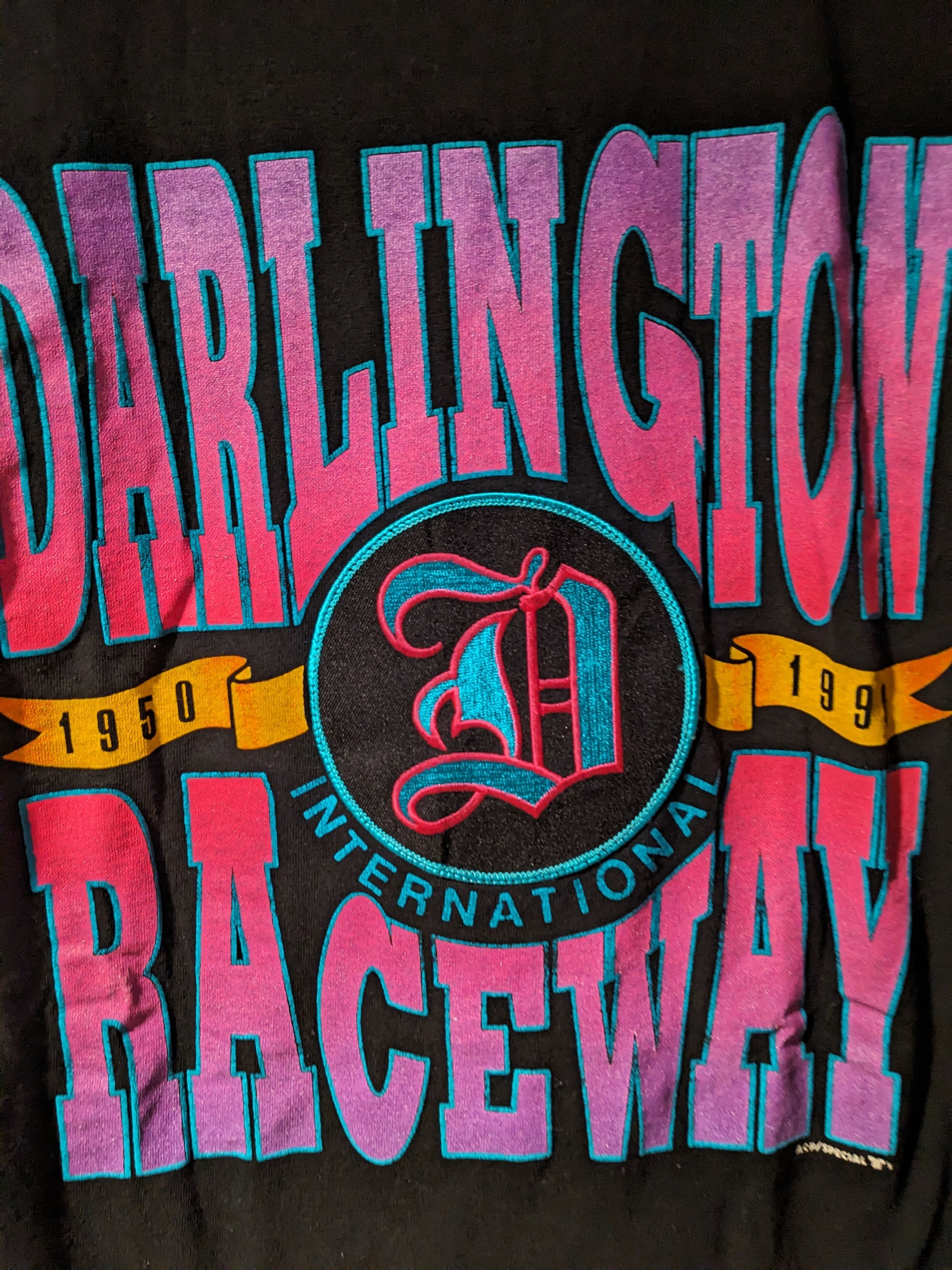 NASCAR × Vintage Vintage 90s Darlington Raceway Nascar Black X-Large T-Shirt Size US XL / EU 56 / 4 - 2 Thumbnail