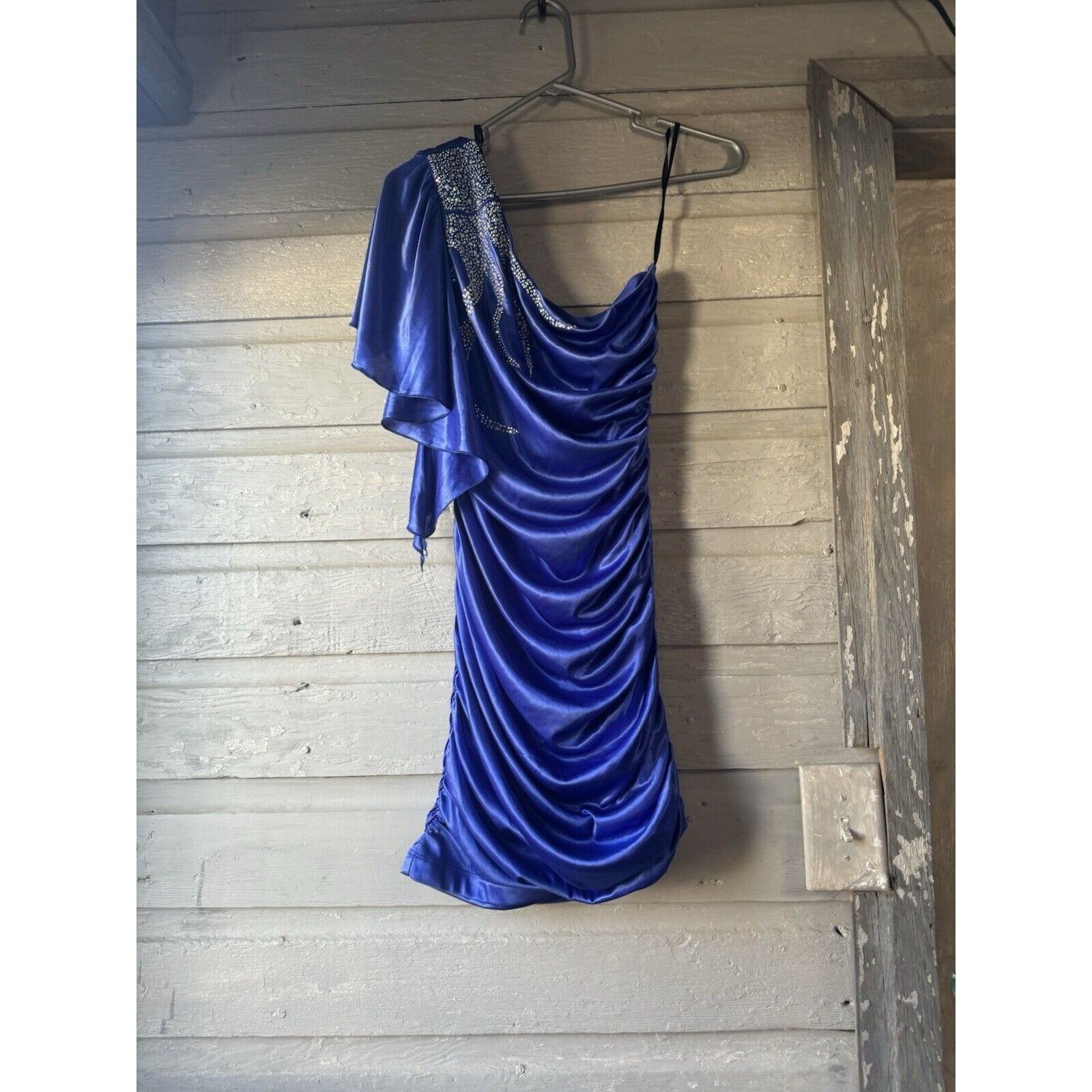 Other Deb Formal blue Prom Dress - One Shoulder, Satin Size M Size M / US 6-8 / IT 42-44 - 1 Thumbnail