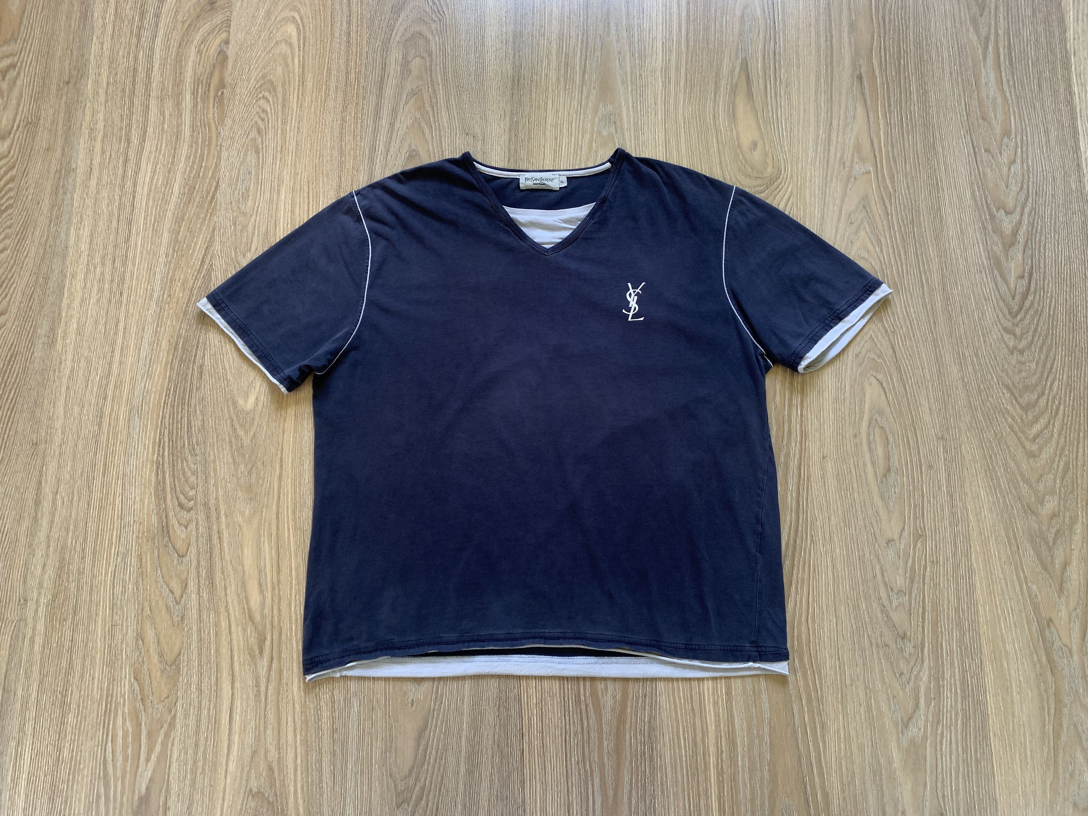 Other Vintage Yves Saint Laurent Y2K YSL T Shirt Size US XXL / EU 58 / 5 - 1 Thumbnail