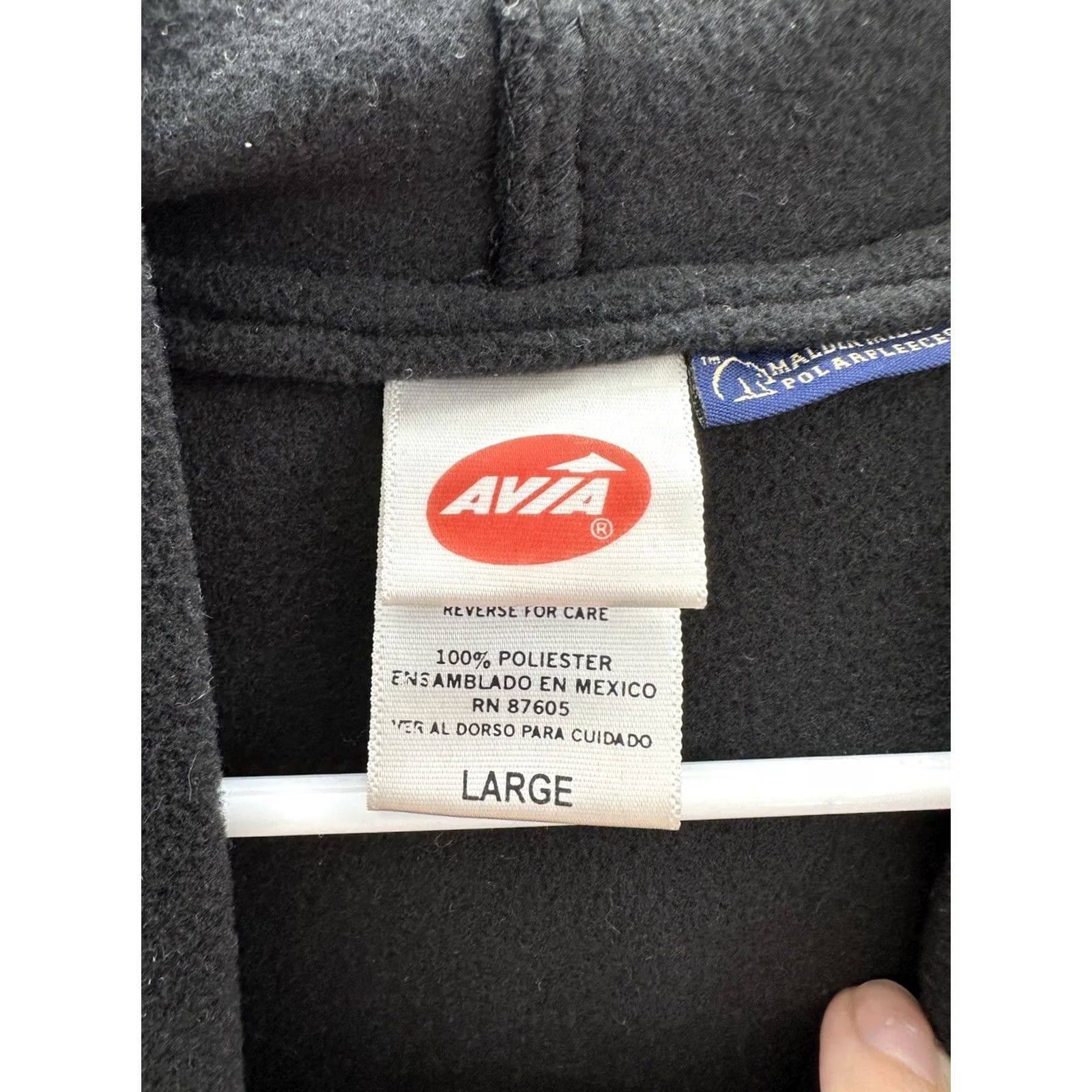 Avia Avia Jacket Womens Black Zip Up Hooded Malden Mills Polar Fleece Size Large Long Sleeve Mid-Length Front Zipper Regular Fit 80s 90s Vintage: No Size L / US 10 / IT 46 - 5 Thumbnail