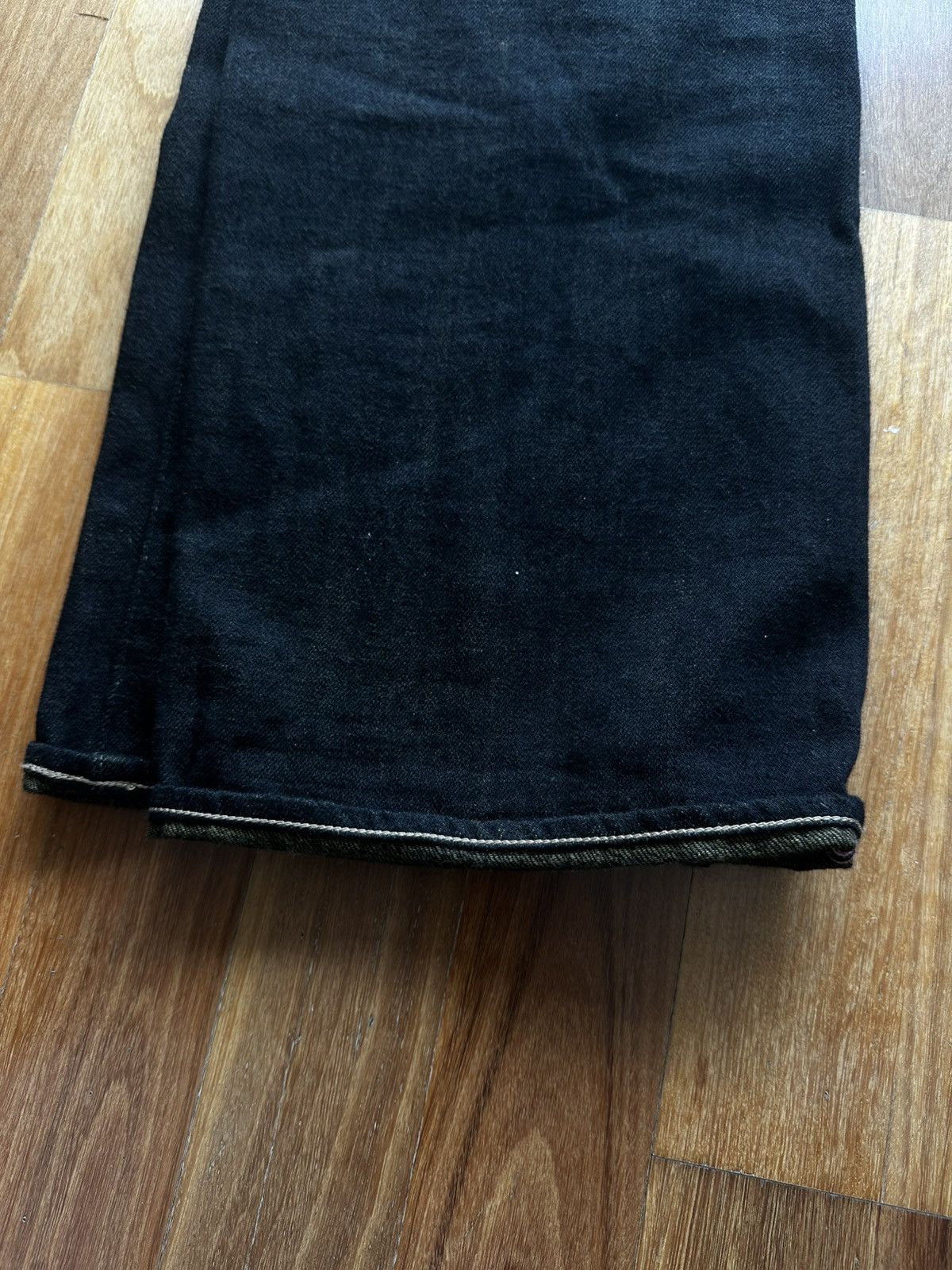 Oni ONI Denim 222-BKOL 12.5oz Black/Olive Wide Straight Jean W32 Size US 32 / EU 48 - 7 Thumbnail