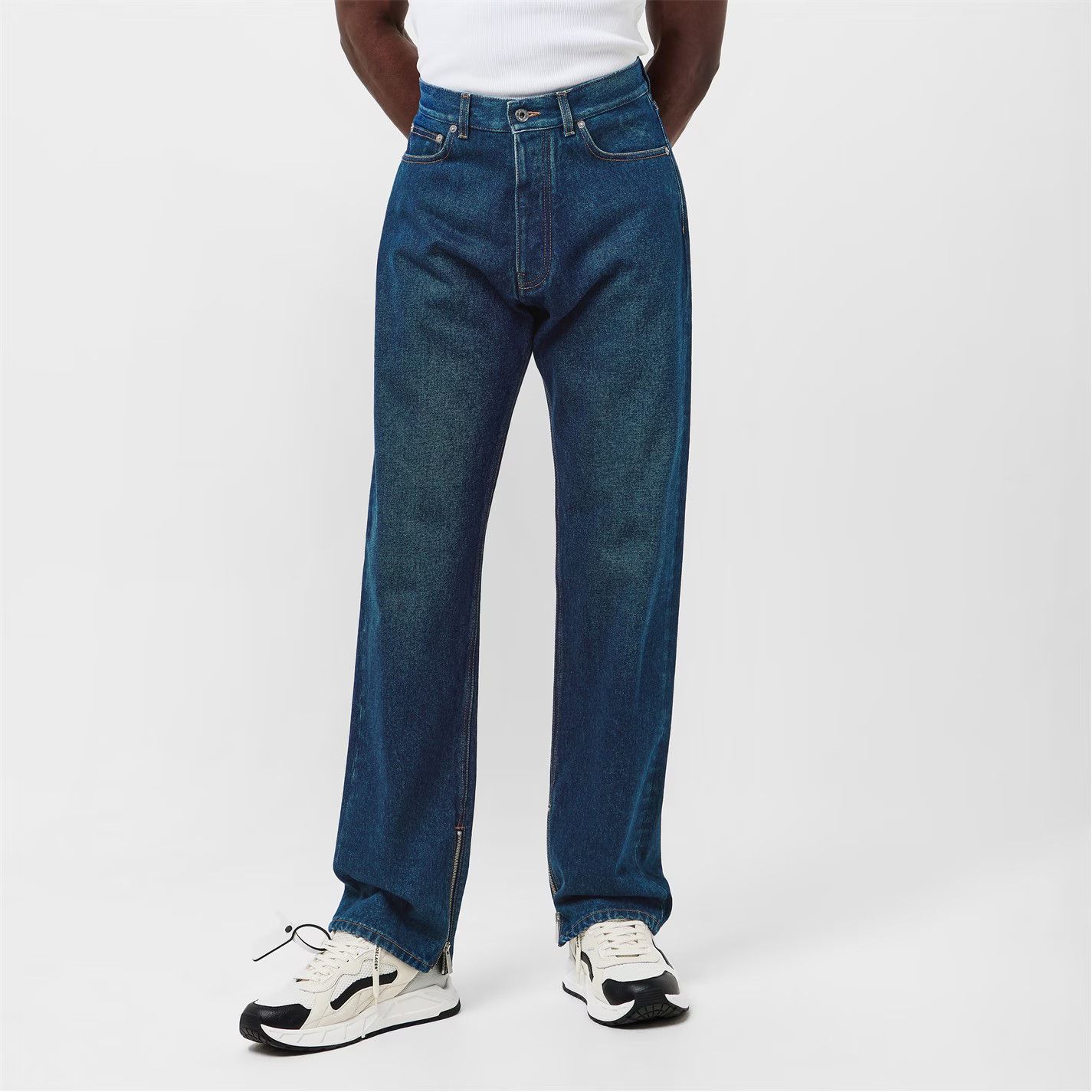 Off-White o1g2r1mq0326 Straight Leg Jeans in Blue Size US 30 / EU 46 - 3 Thumbnail