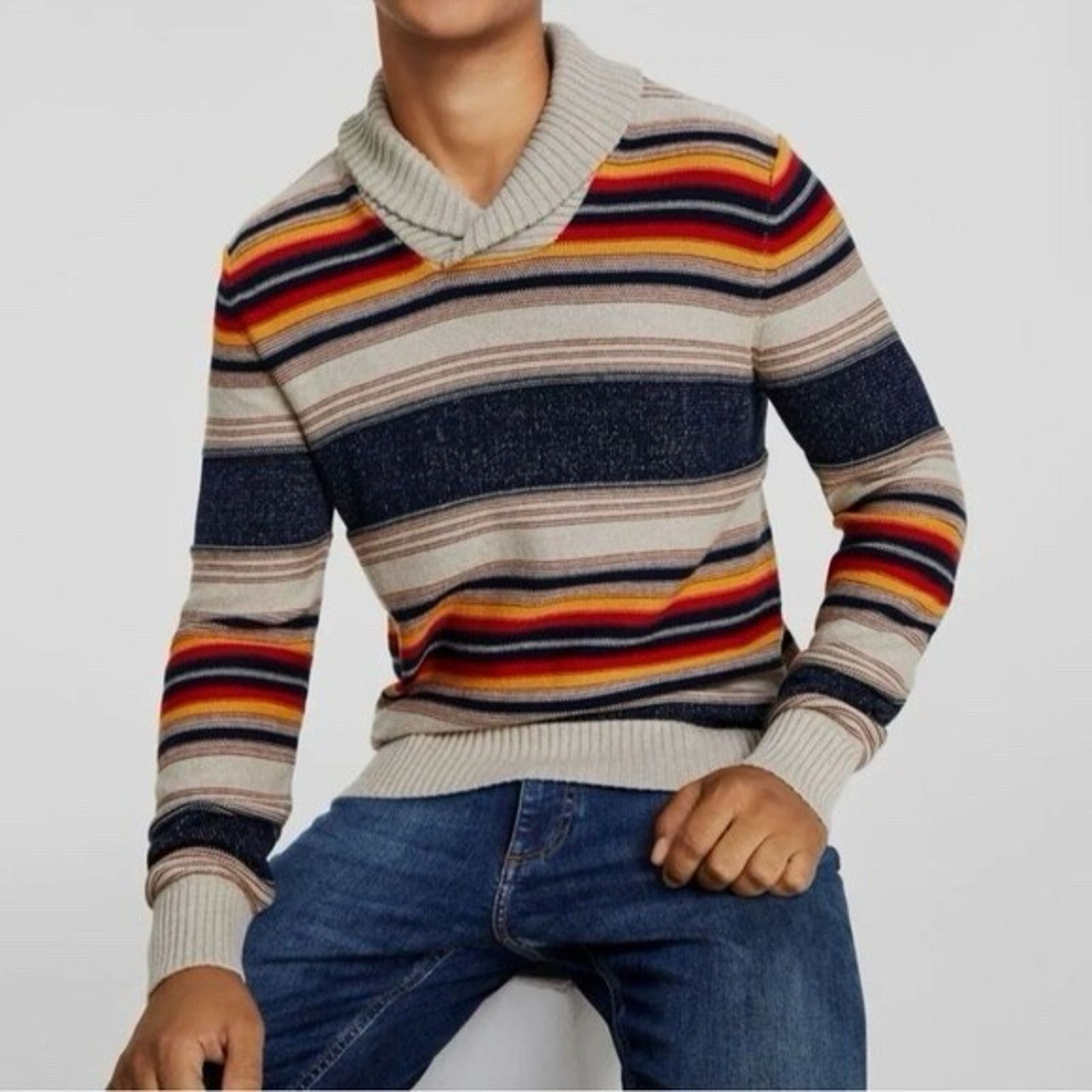 Other Sun + Stone Sweater multi color XL Preppy Cabin Core Ski EUC Size US XL / EU 56 / 4 - 1 Thumbnail