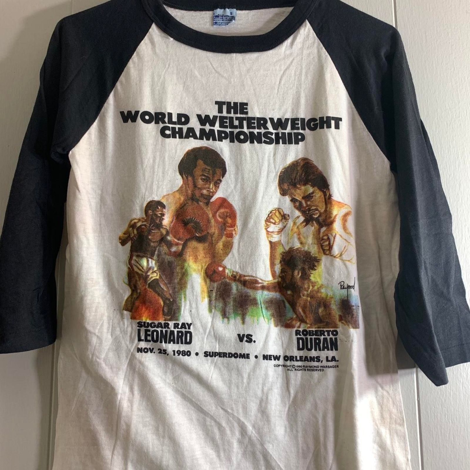 Vintage 1980 SUGAR RAY LEONARD ROBERTO DURAN 3/4 sleeve tee shirt S Size US S / EU 44-46 / 1 - 3 Thumbnail