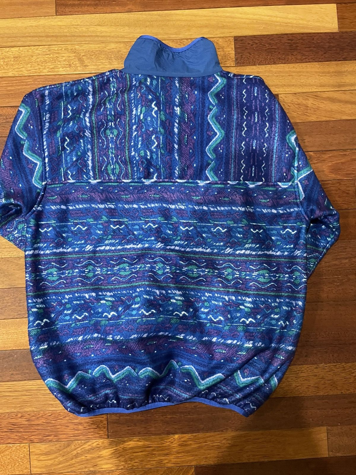 Vintage Crazy Vintage 1990s Aztec Blue T-Snap Synchilla Sweater Size US L / EU 52-54 / 3 - 4 Thumbnail