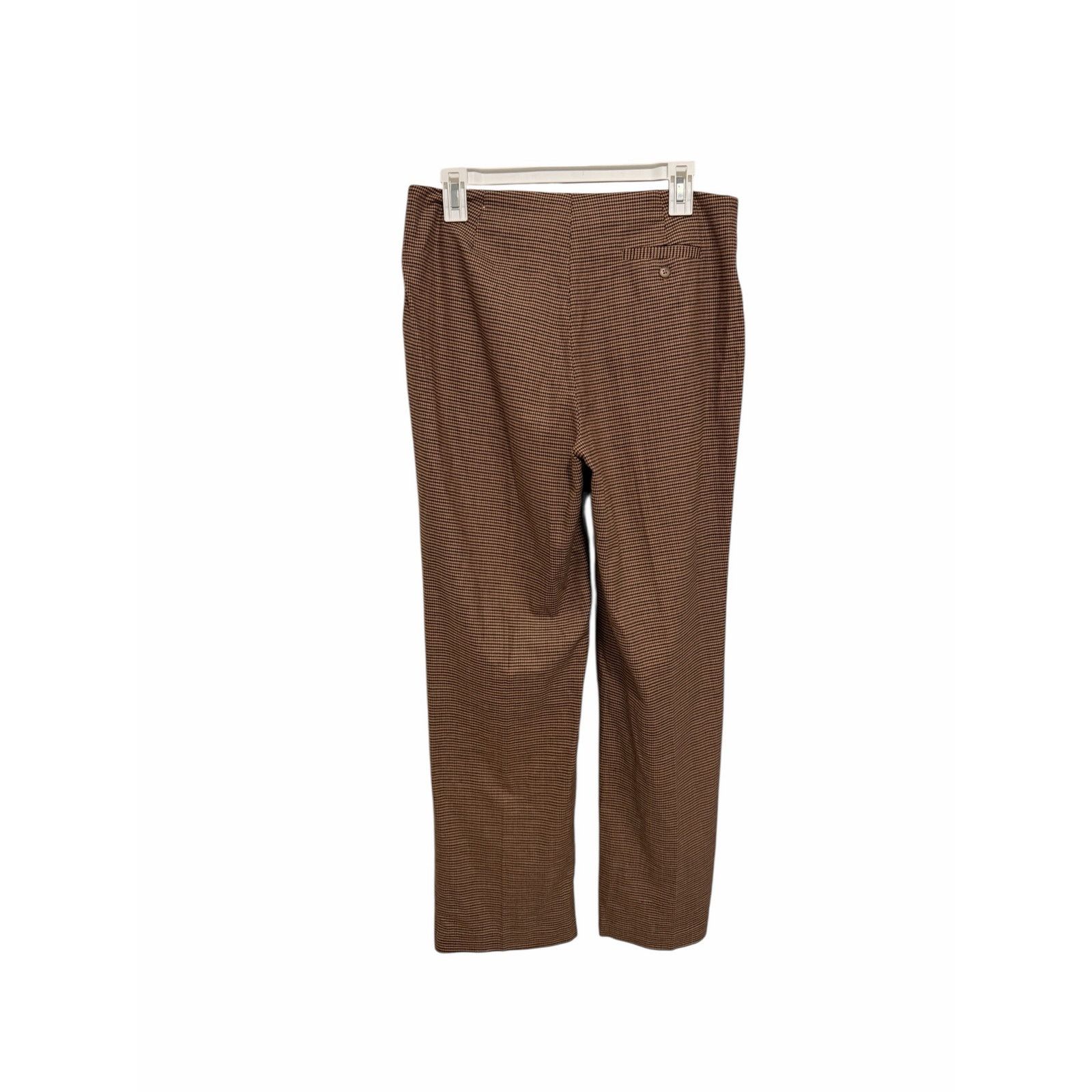 Other Austin Clothing Co Brown Houndstooth Stretch Cotton Trousers Size 32" / US 10 / IT 46 - 5 Thumbnail