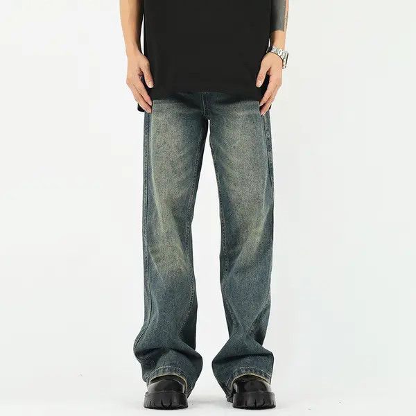 Japanese Brand Nana Washed distressed vintage cleanfit loose jeans for men Size US 32 / EU 48 - 2 Thumbnail