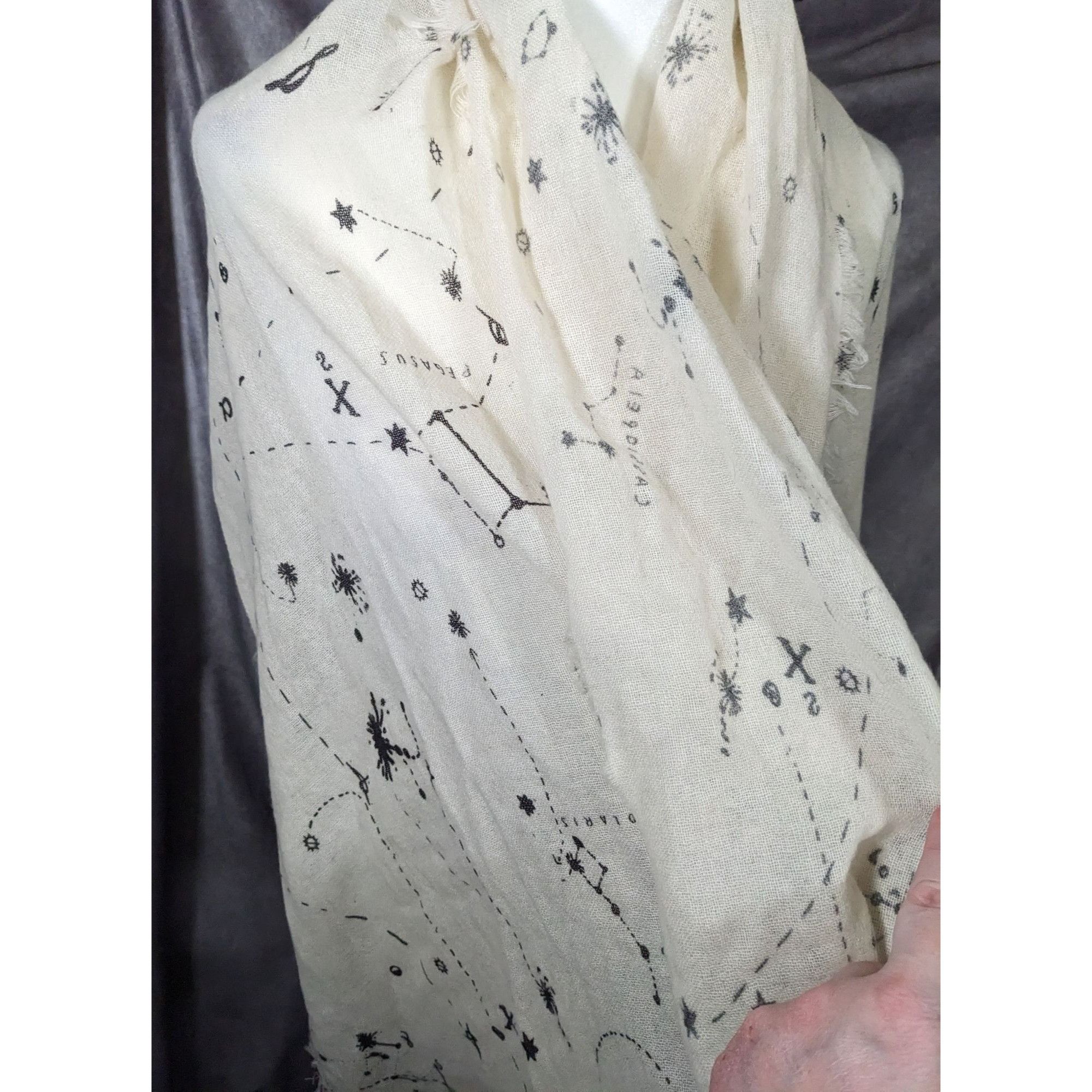 Other Celestial Star Constellation Print White Scarf Size ONE SIZE - 8 Thumbnail