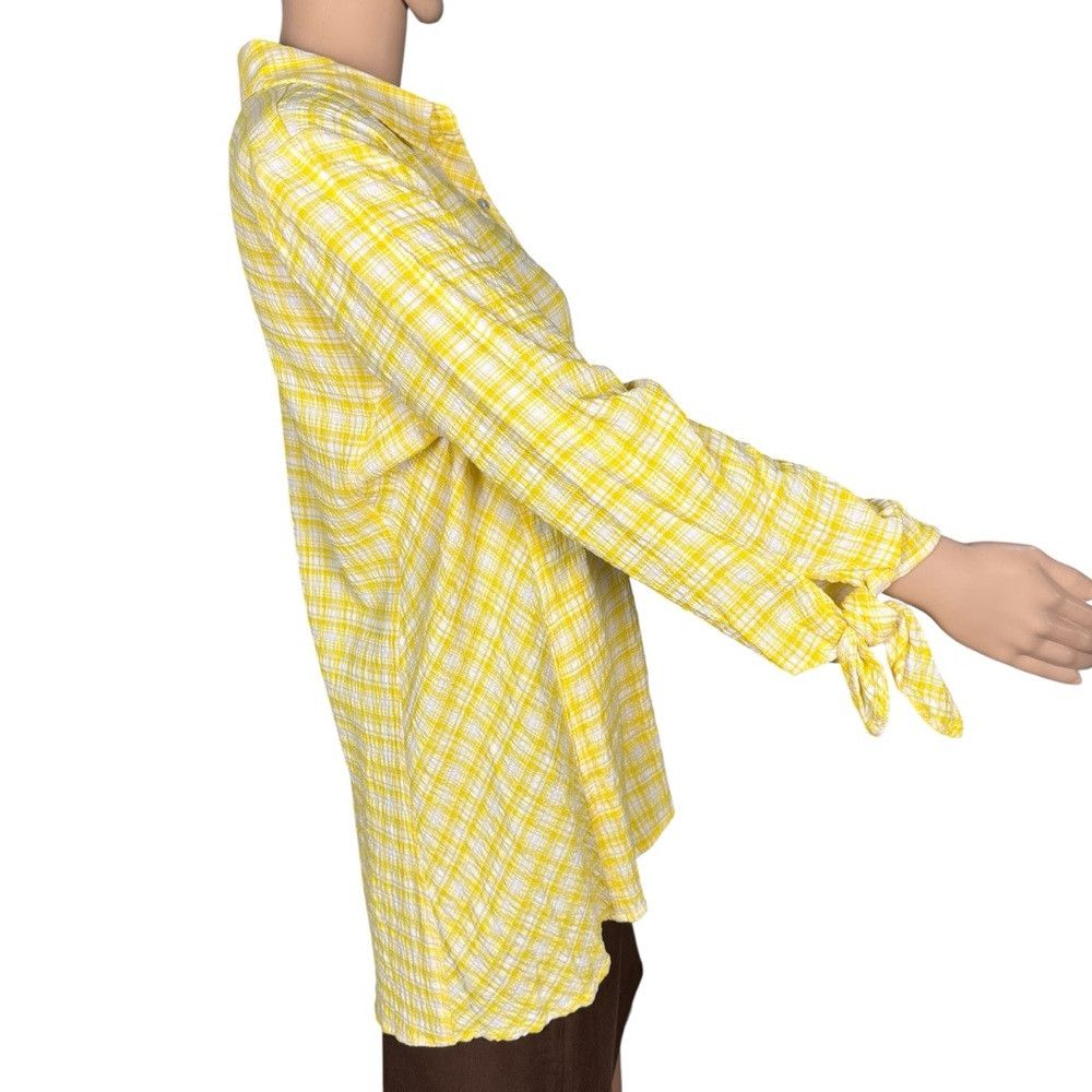 Other New Susan Graver Yarn Dyed Button Front Yellow Plaid Shirt Size S / US 4 / IT 40 - 4 Thumbnail