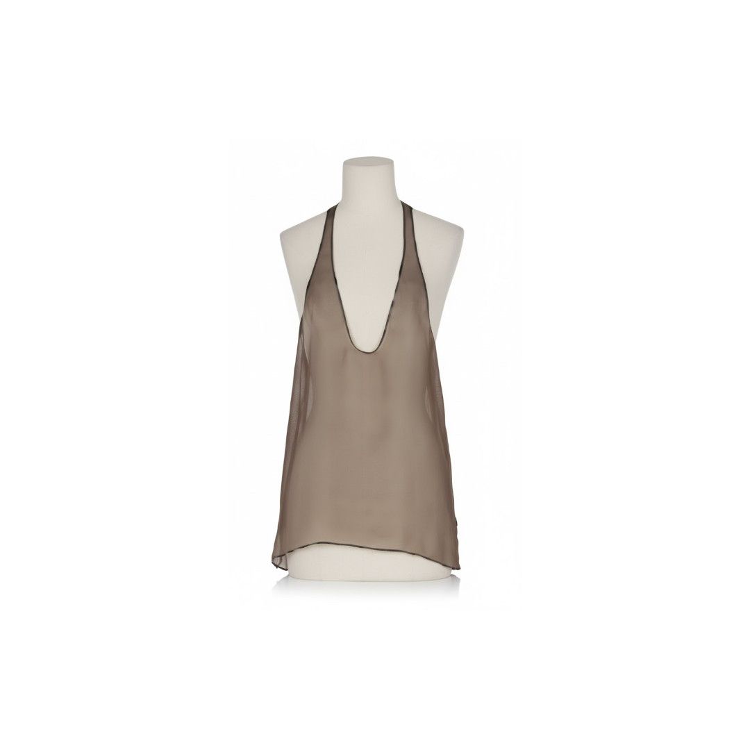 Saint Laurent Paris oc11z1125 Blouse Mousseline in Marron Size XS / US 0-2 / IT 36-38 - 1 Preview
