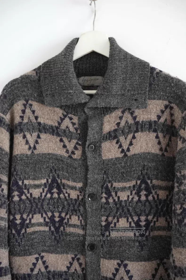 Yohji Yamamoto Yohji Yamamoto 14aw Navajo wool knit jacket Size US L / EU 52-54 / 3 - 3 Thumbnail