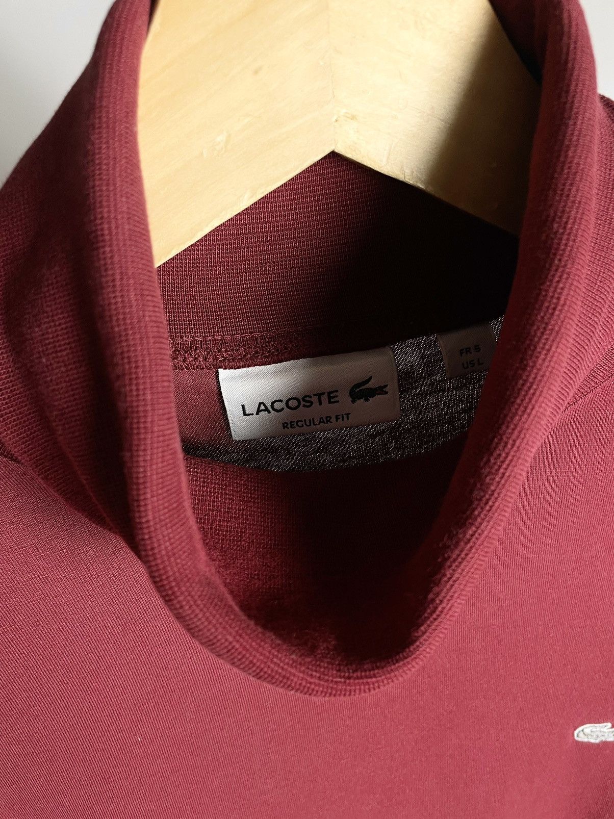Golf le Fleur × Lacoste × Vintage 🐊VINTAGE🐊 Lacoste chemise Red high Neck Golf longsleeve tee Size US L / EU 52-54 / 3 - 5 Thumbnail