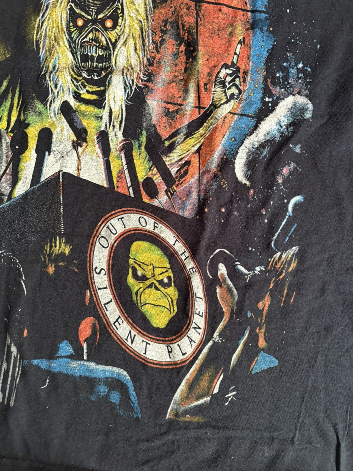 Band Tees × Iron Maiden × Vintage 2000s Iron Maiden ‘Out Of The Silent Planet’ Rock T-Shirt Size US XL / EU 56 / 4 - 5 Thumbnail