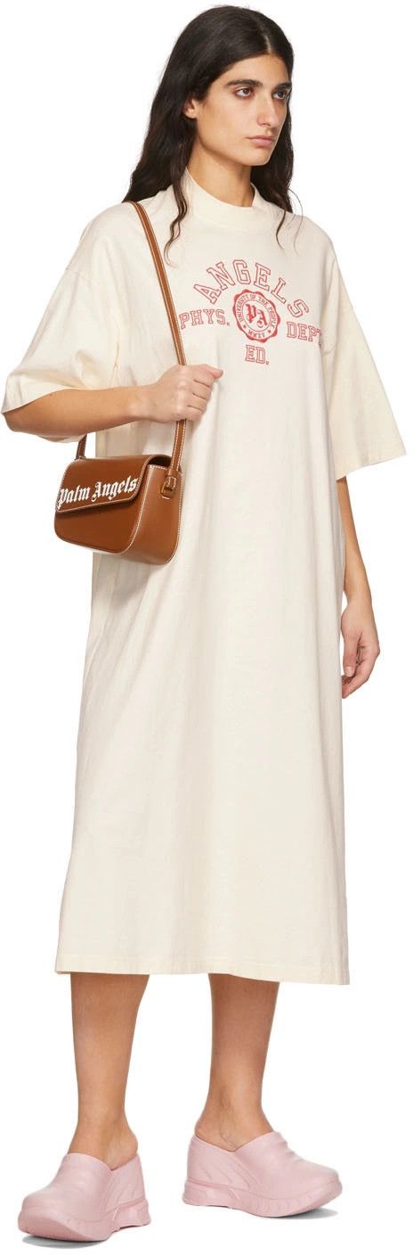 Palm Angels o1y1125 Logo Midi Dress in Beige Size XS / US 0-2 / IT 36-38 - 4 Thumbnail