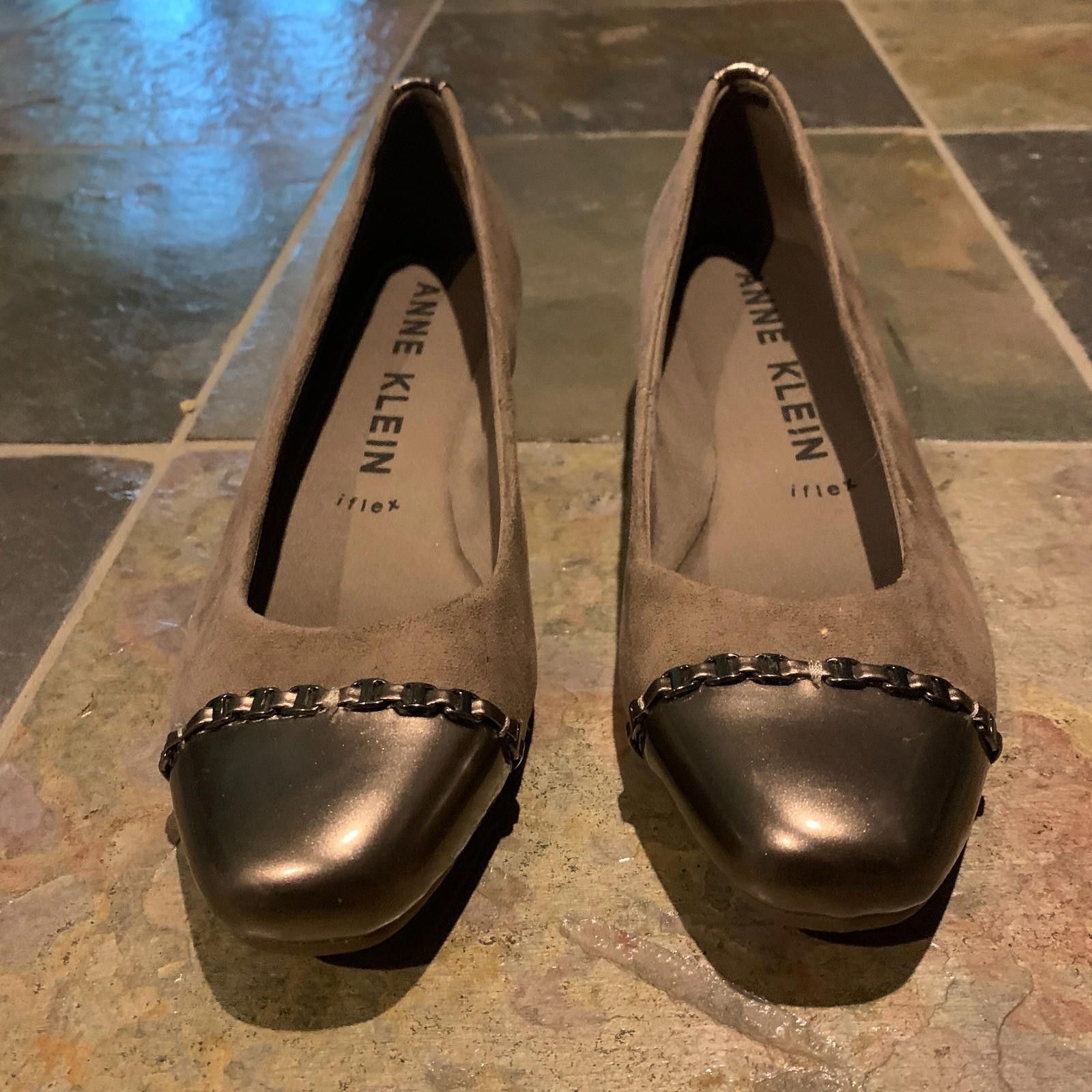 Designer ANNE KLEIN Akmaysel iFlex Brown Cap Toe Flats - Sz 8M (S636) Size US 8 / IT 38 - 4 Thumbnail