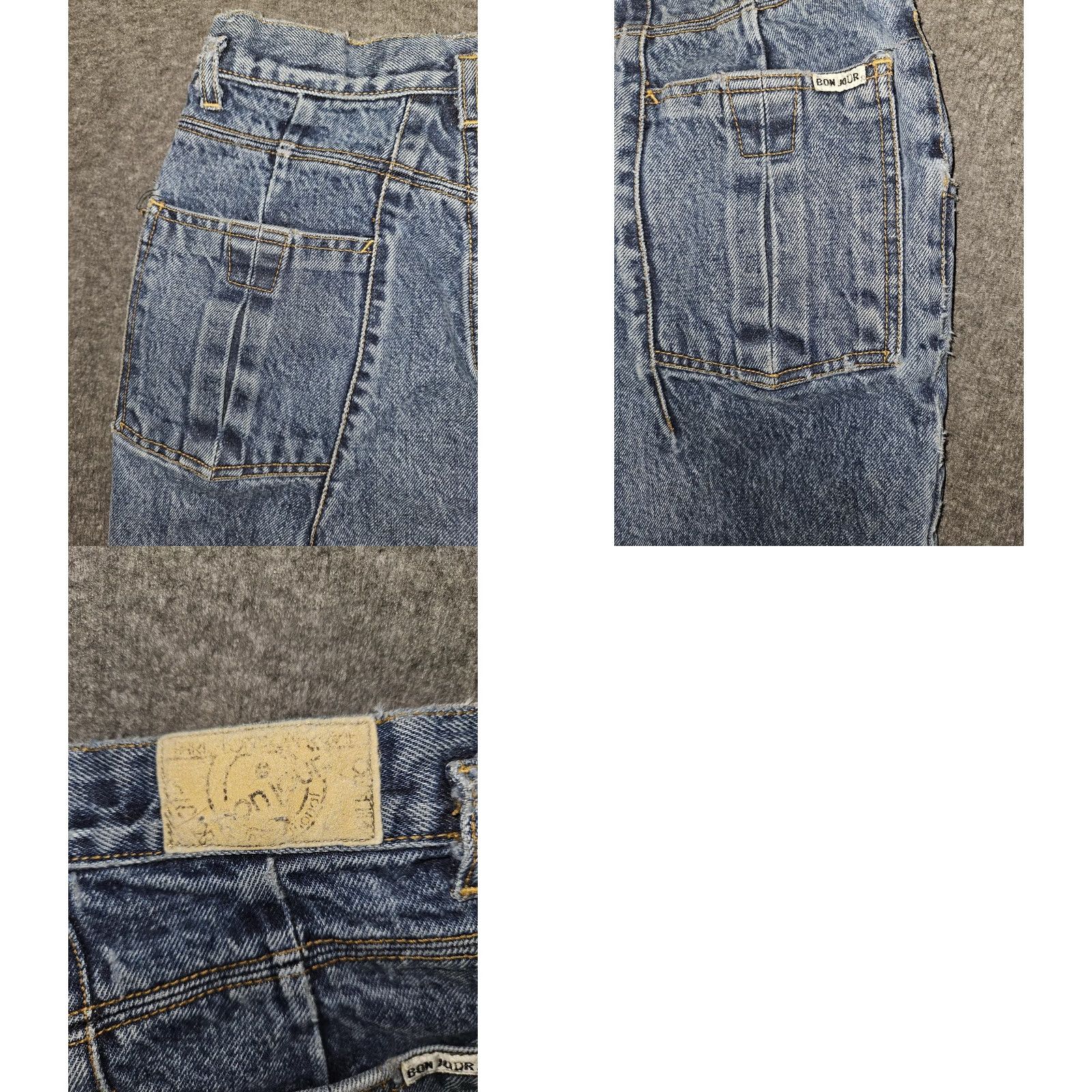 Vintage VINTAGE BonJour Jeans Womens 9/10 Blue High Rise Tapered Pleated Denim 90s Pants Size 30" / US 8 / IT 44 - 10 Thumbnail