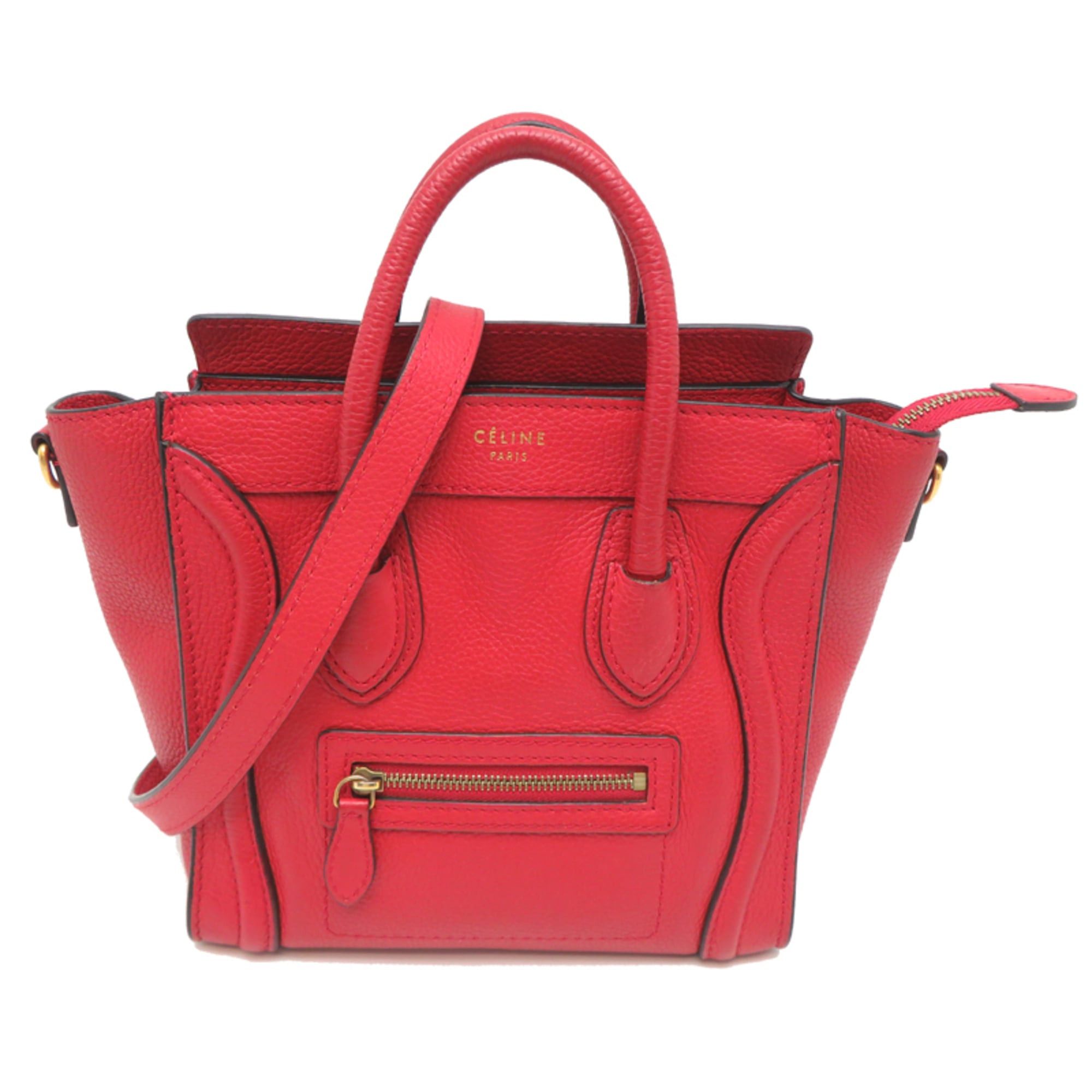 Celine Celine Luggage Nano Shopper Women's Handbag, Leather, Red Size ONE SIZE - 1 Thumbnail
