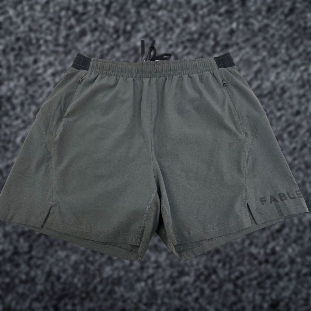 Fabletics Fabletics Men's Shorts Gray/Black Zippered Pockets Drawstring L 32 Inseam 5 Athletic Sport Gym Running Cross Training Size US 33 - 1 Thumbnail