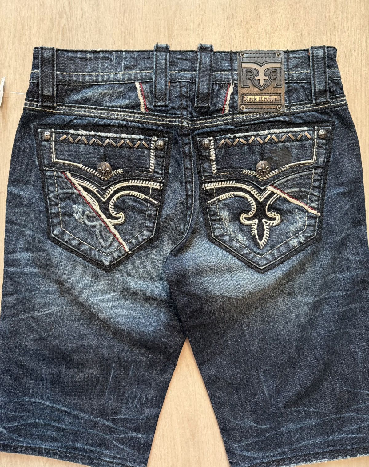 Rock Revival Rock Revival Jean Jorts Distressed Stained Design Sz 32 Size US 32 / EU 48 - 1 Thumbnail