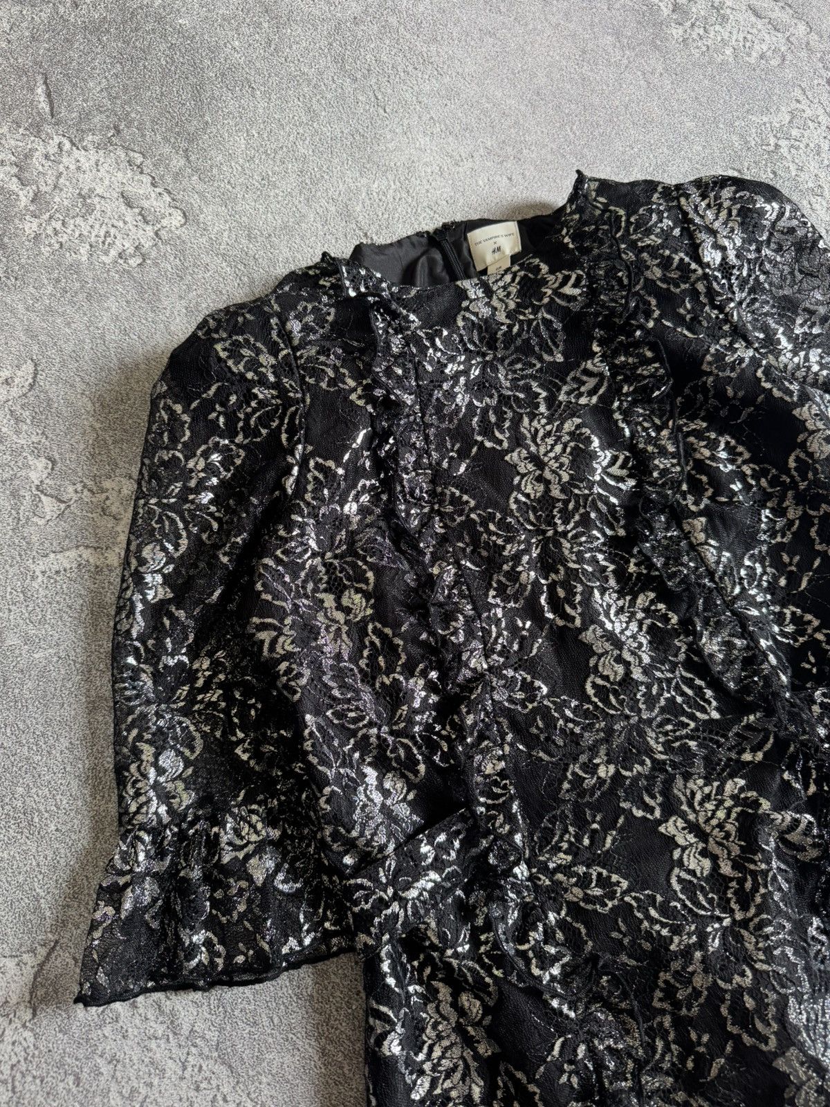 The Vampire's Wife THE VAMPIRE'S WIFE H&M silver black metallic lace dress Size M / US 6-8 / IT 42-44 - 2 Thumbnail