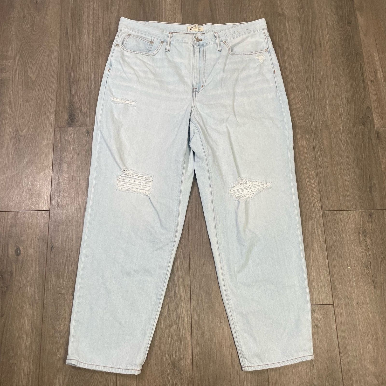 Madewell Madewell Slouchy Boy Wrightlane Ripped Jeans US Women's 32 Size 32" / US 10 / IT 46 - 1 Thumbnail
