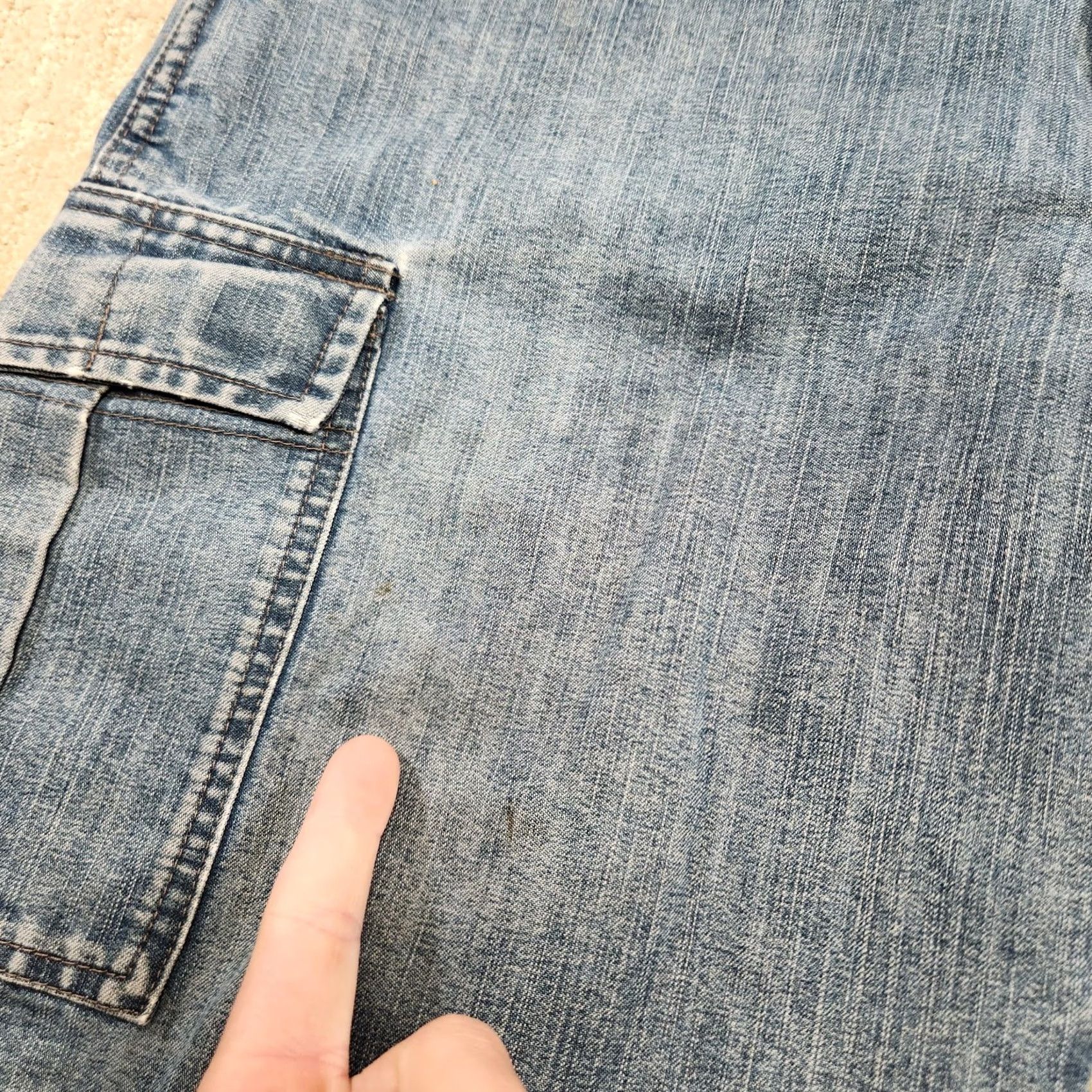 Wrangler VINTAGE Wrangler Denim Shorts Men 34 Baggy Wide Leg Cargo Jorts Workwear Casual 90s Grunge Hip Hop Blue Cotton Pocketed Mens Size US 34 / EU 50 - 3 Thumbnail