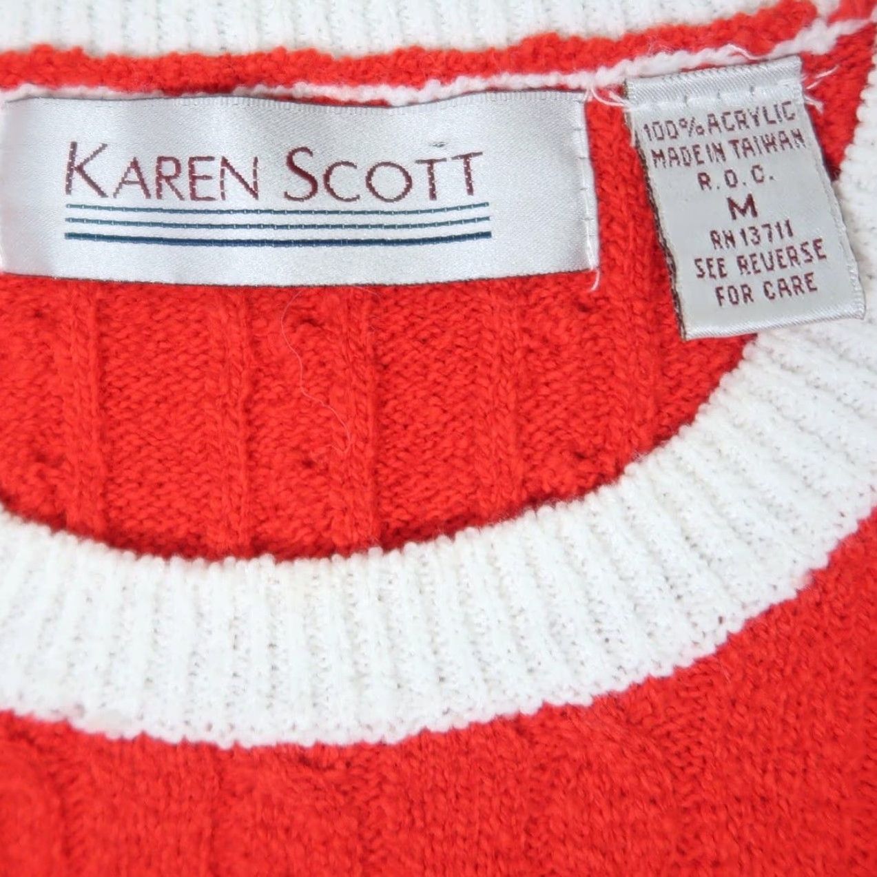 Vintage VINTAGE Karen Scott Sleeveless Sweater Vest Tank Top M Women Red 90s Casual Shaft? Size M / US 6-8 / IT 42-44 - 6 Thumbnail
