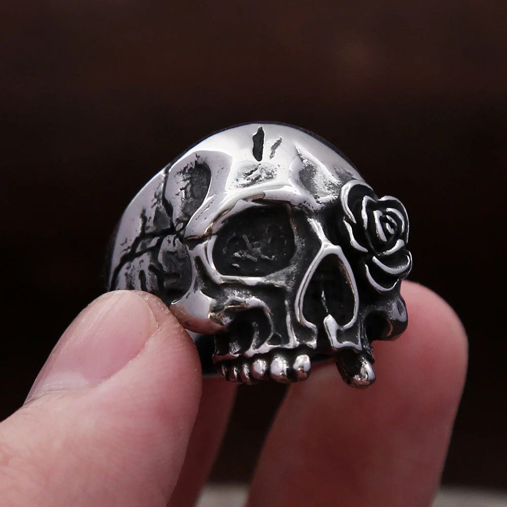 Japanese Brand × Jewelry × Vintage Gothic Biker Unique Carving Ring Size ONE SIZE - 1 Thumbnail