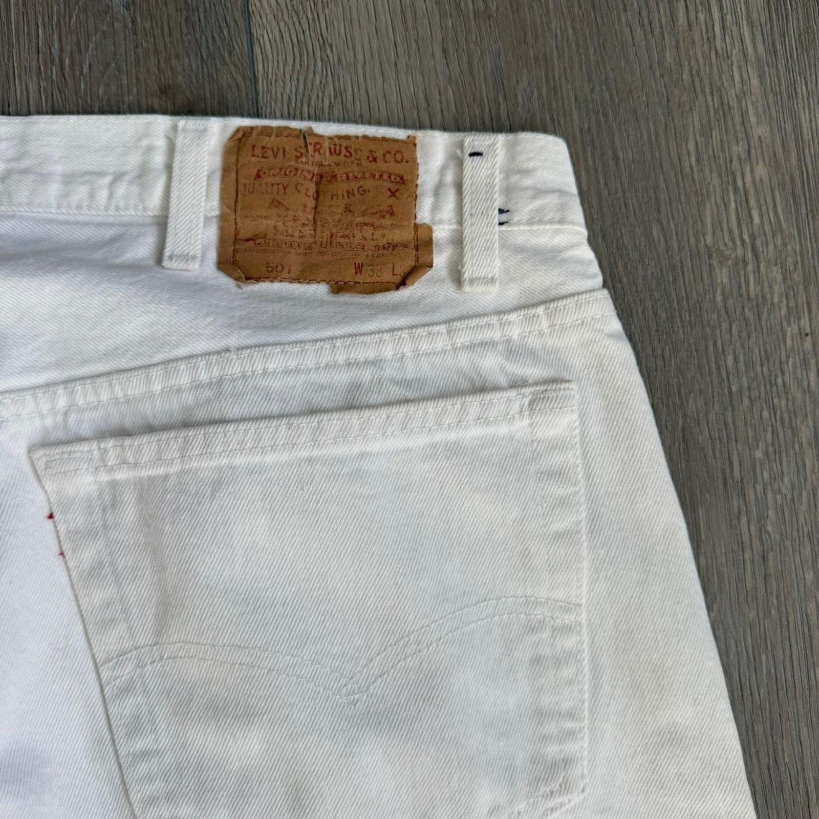 Levi's Vintage 90s levis 501 jeans in white Size US 37 - 3 Thumbnail