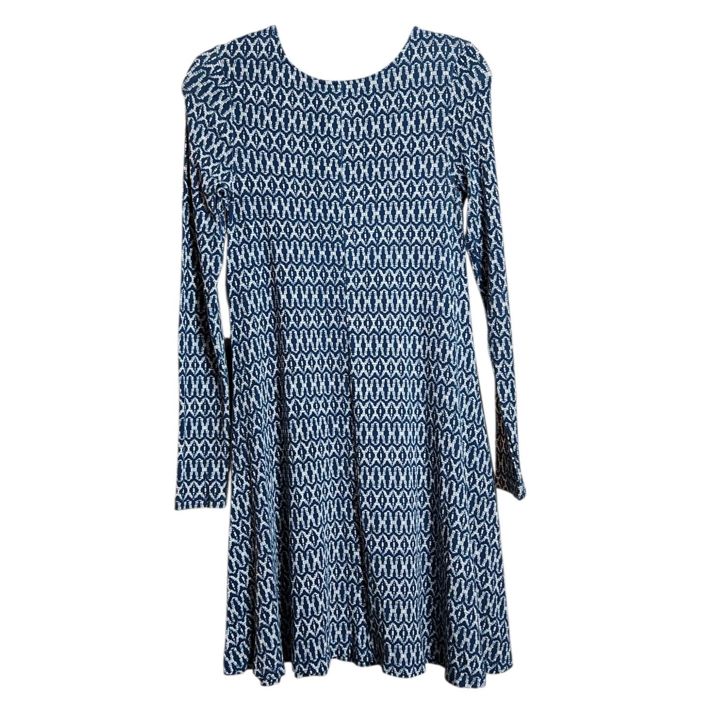 Old Navy Old Navy Blue & White Abstract Pattern Dress - Size Medium Size M / US 6-8 / IT 42-44 - 2 Thumbnail