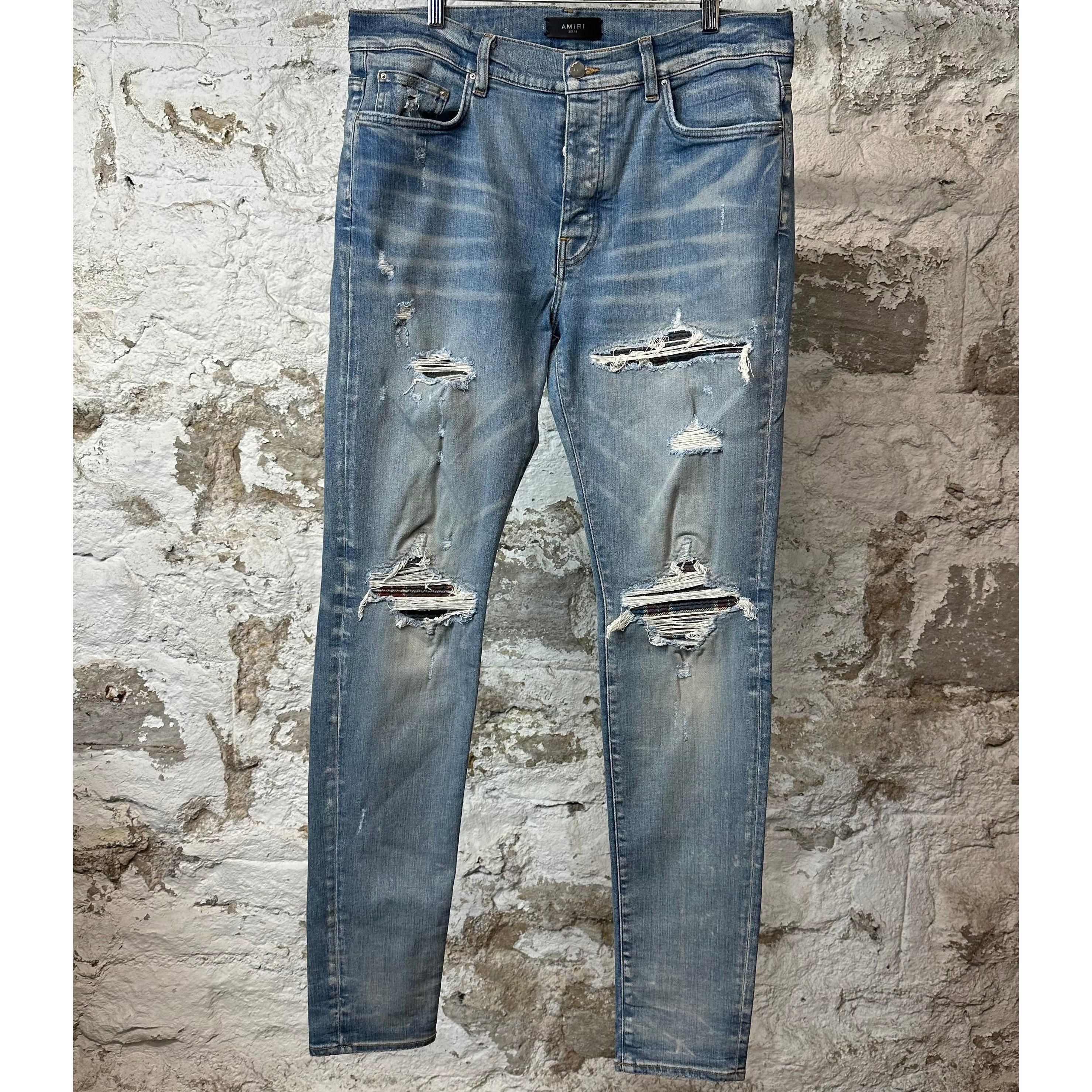 Amiri Amiri MX1 Plaid Flannel Blue Denim Jeans Sz 36 Size US 36 / EU 52 - 1 Thumbnail