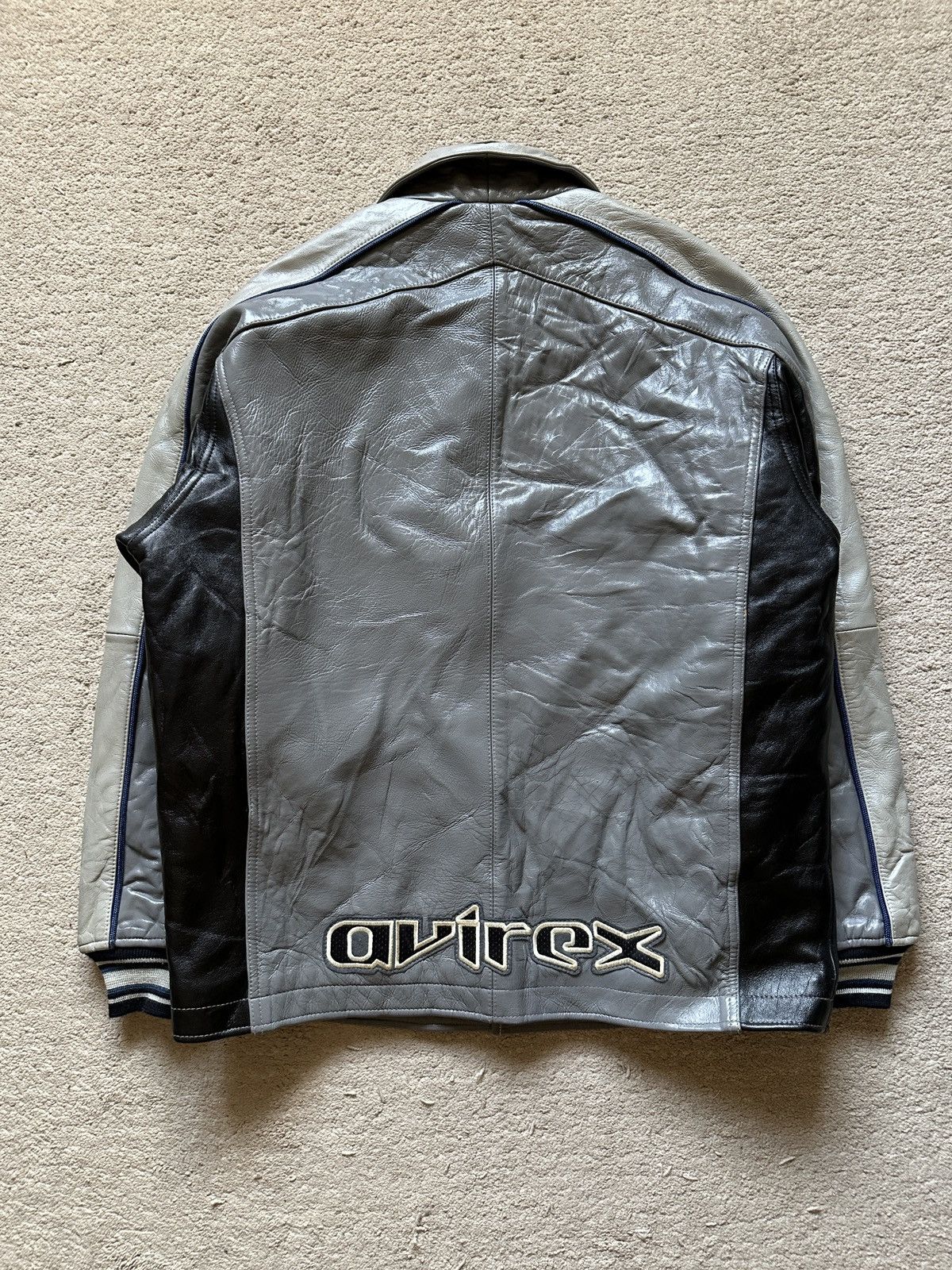 Avirex × Vintage 1990s Avirex Spirit of American Leather Varsity Jacket Size US XL / EU 56 / 4 - 13 Thumbnail