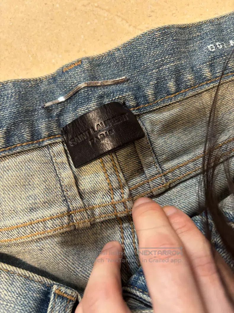 Saint Laurent Paris Saint Laurent Paris Cat Whisker Demon Claw Blue Destroyed Size US 31 - 3 Thumbnail