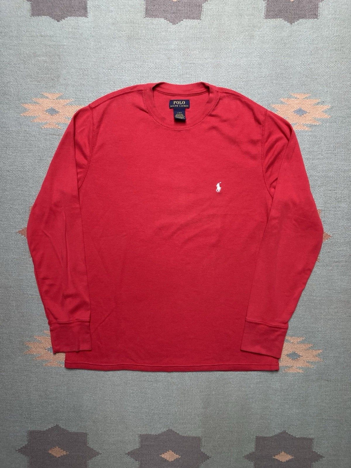 Polo Ralph Lauren Polo Ralph Lauren waffle knit thermal shirt crimson large Size US L / EU 52-54 / 3 - 1 Thumbnail