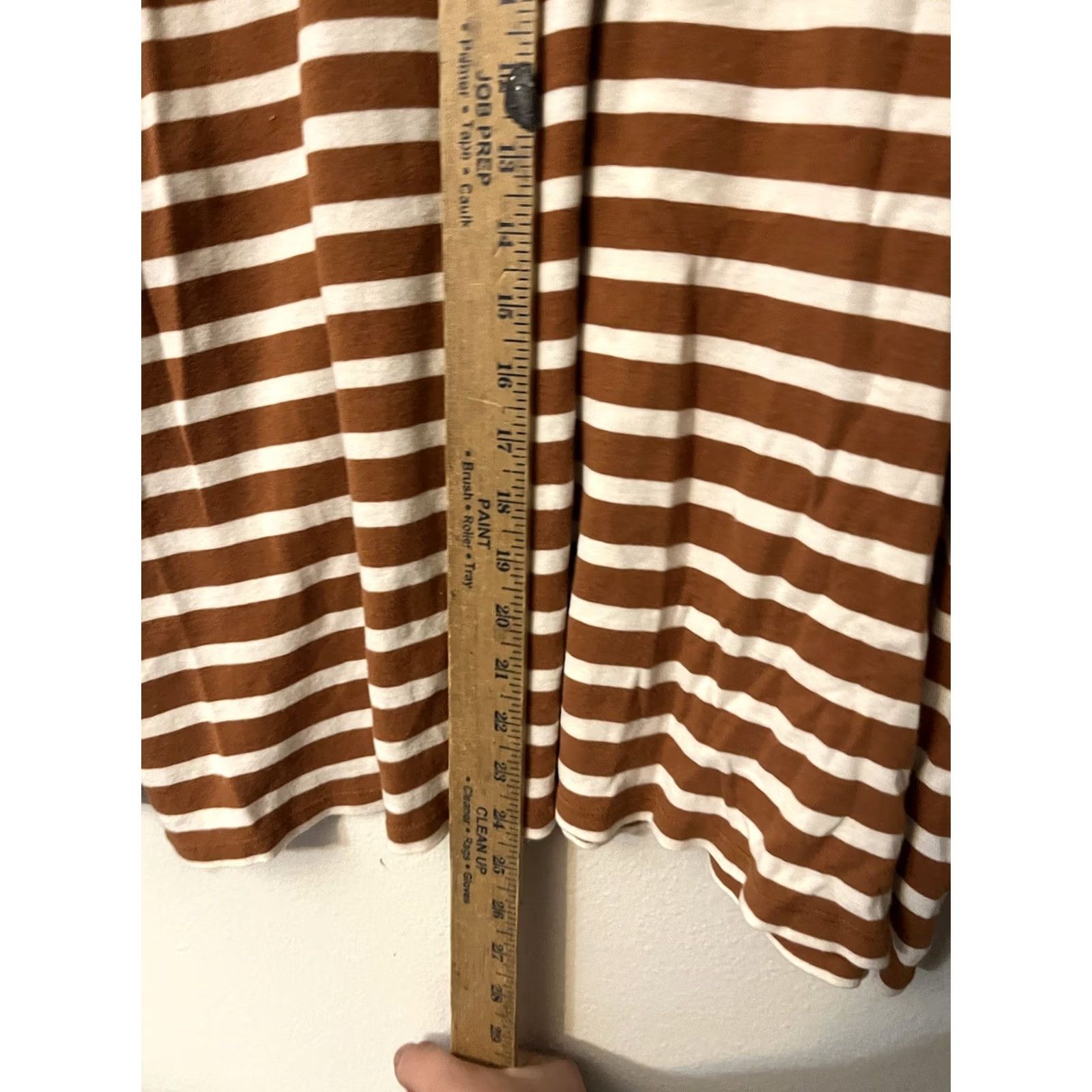 Talbots Talbots Tee Shirt Size 3X Brown Striped Long Sleeve V Neck T-Shirt Size XXL / US 16-18 / IT 52-54 - 4 Thumbnail