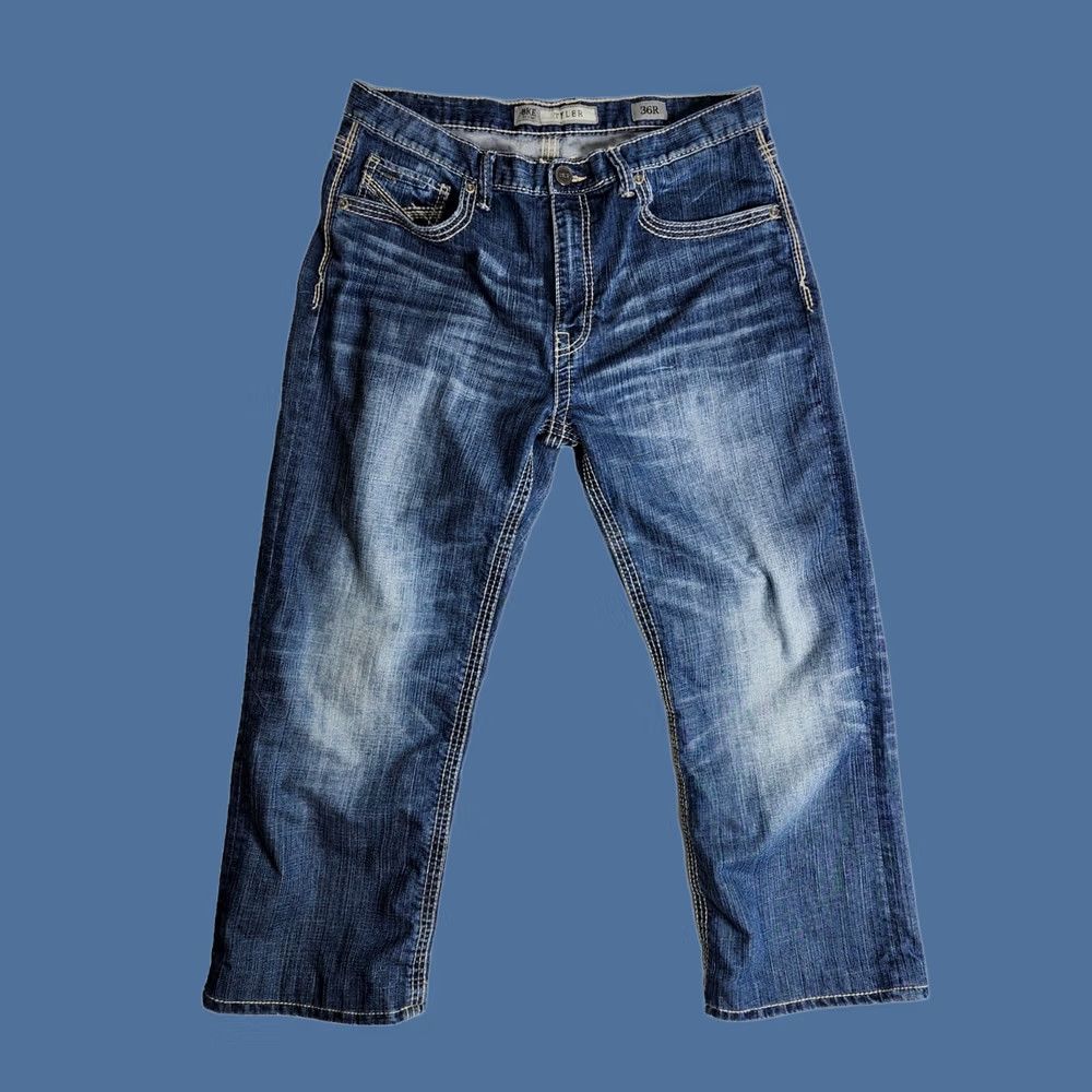 BKE BKE Tyler Jeans Boot Leg Denim Blue Thick Stitch Size 36 x 26 Mens Size US 36 / EU 52 - 1 Thumbnail