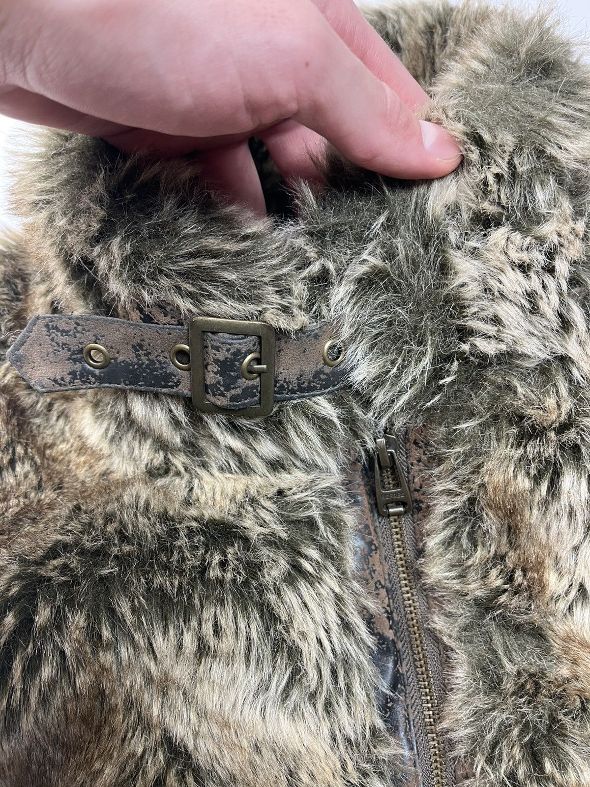 If Six Was Nine 💥Y2k Vintage Fluffy Fur Faux LGB IfSixWasNine Vest Jacket Size US L / EU 52-54 / 3 - 8 Thumbnail