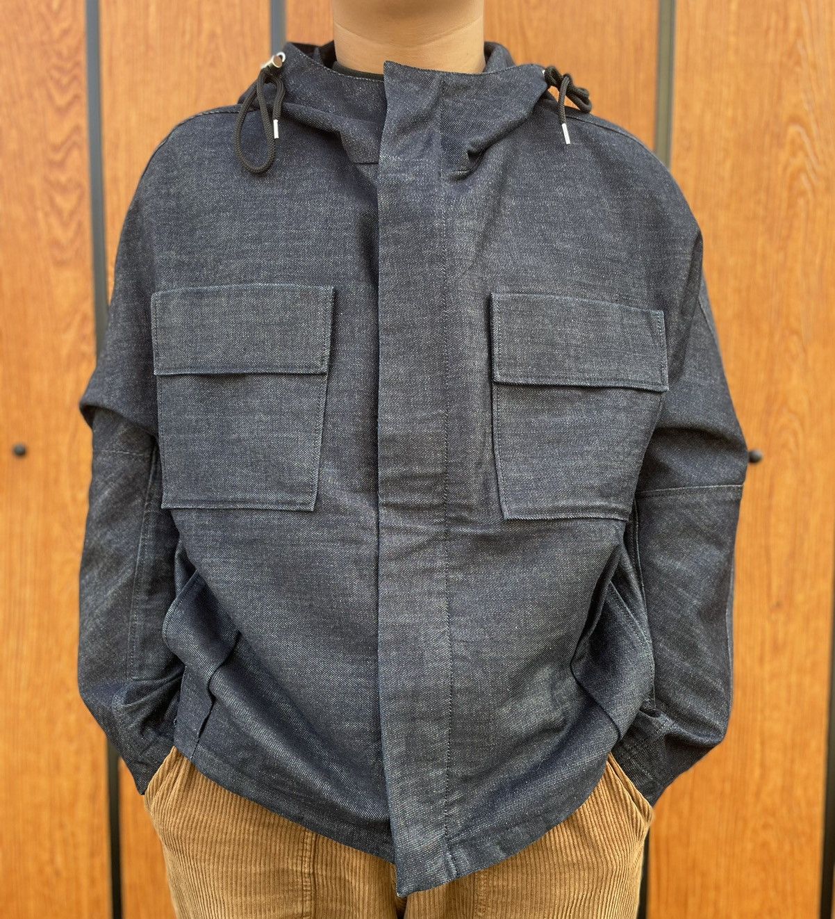 Raf Simons Raf Simons Leather Patch Denim Oversized Hooded Jacket Size US M / EU 48-50 / 2 - 9 Thumbnail
