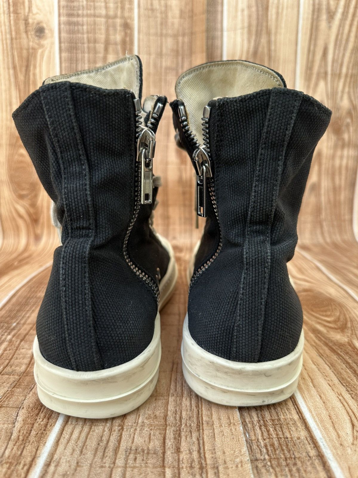 Rick Owens Rick Owens DRKSHDW Canvas Ramones Black Milk Low tops Size US 8.5 / IT 38.5 - 14 Thumbnail
