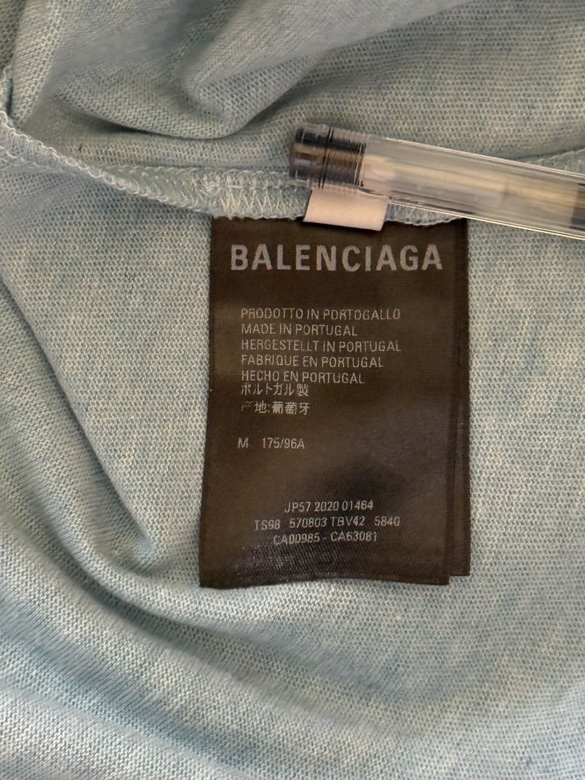 Balenciaga Balenciaga sky blue t shirt Size US M / EU 48-50 / 2 - 7 Thumbnail