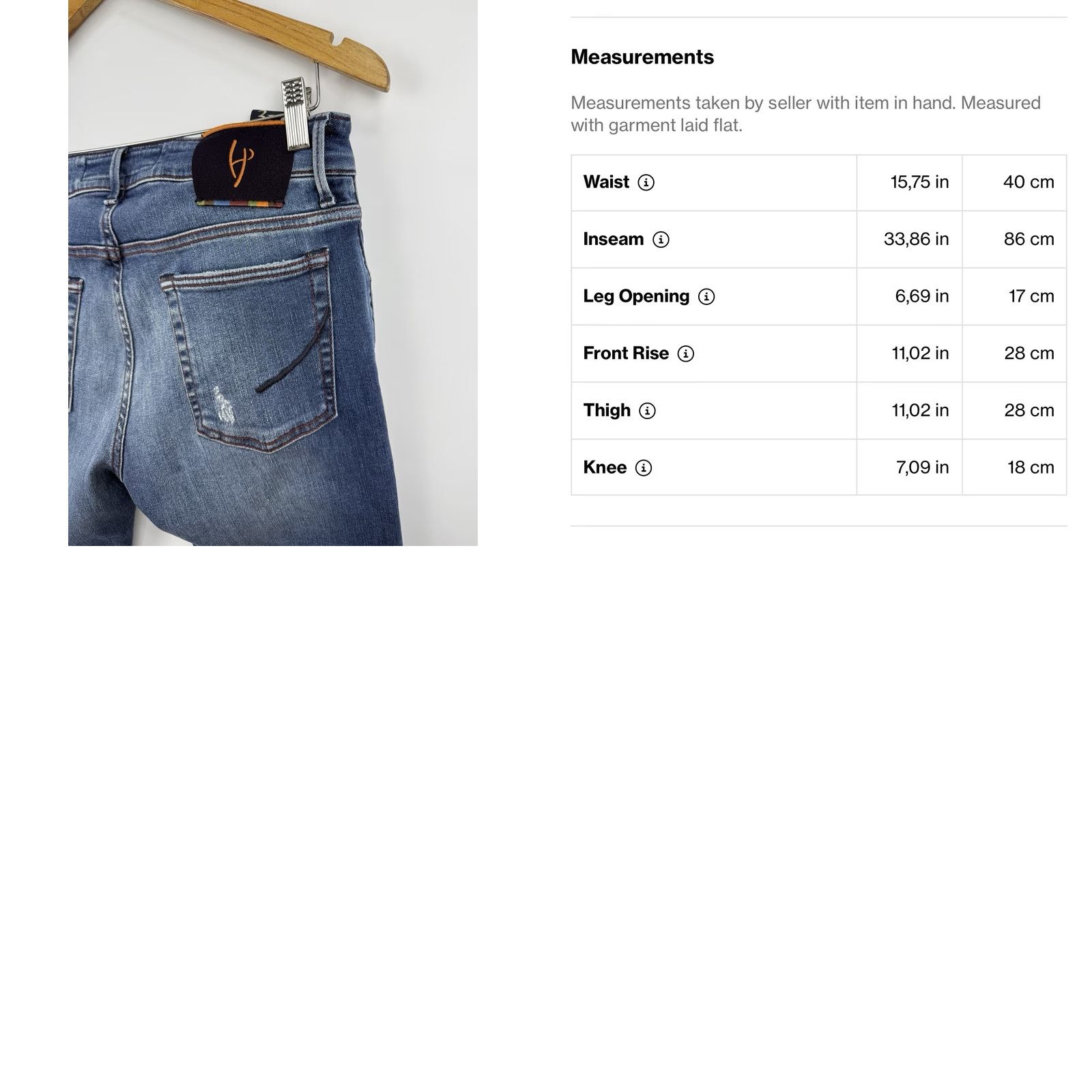 Vintage Handpicked Luxury Jeans Made in Italy Slim Fit Size 31 Jeans Men Blue Size US 31 - 10 Thumbnail