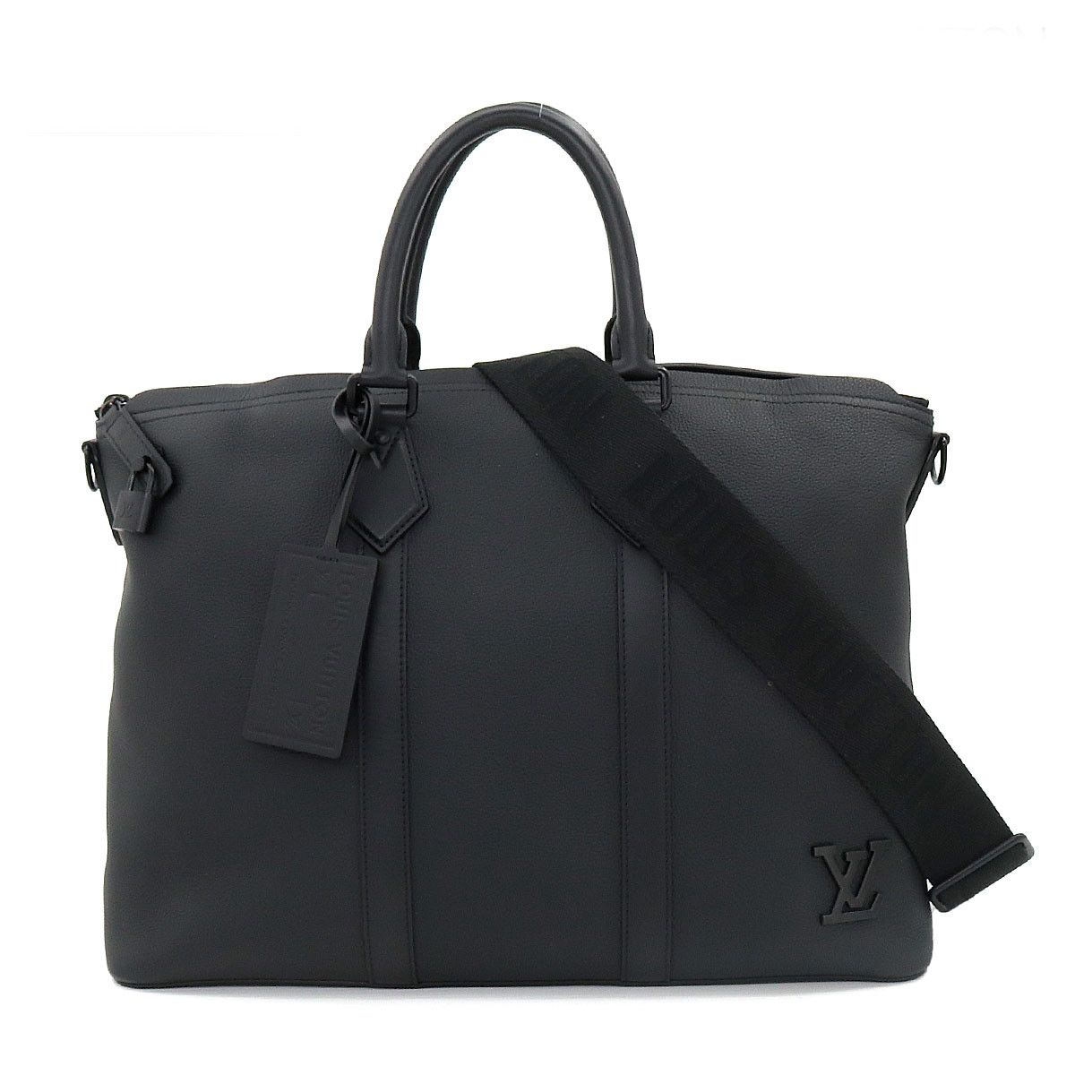 Louis Vuitton Aerogram Lockit Tote Shoulder Bag Leather Black