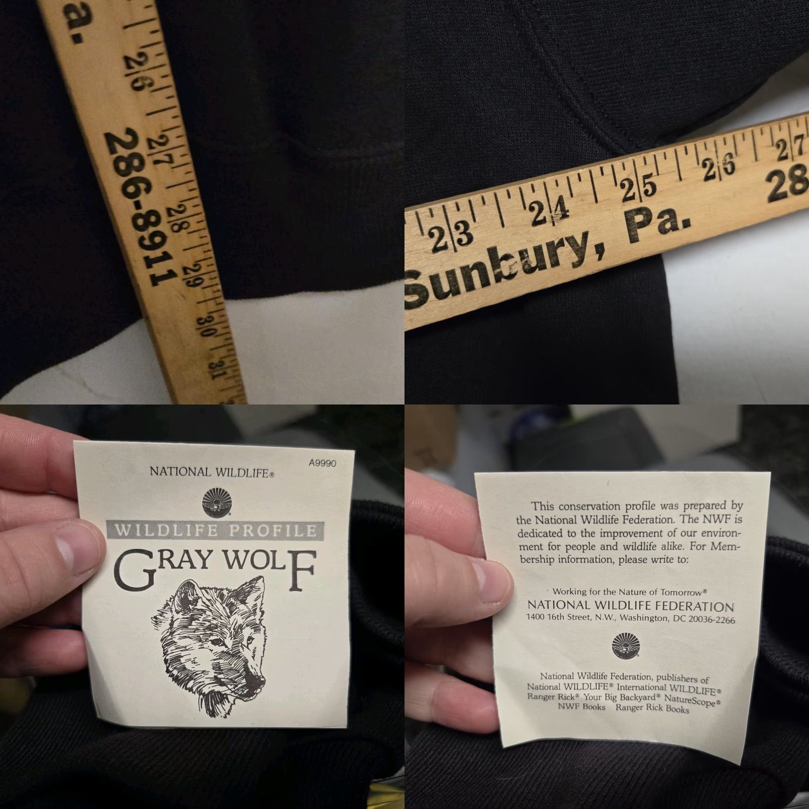 Hanes VINTAGE Eyes In the Mist Wolf Sweatshirt Black Adult XXL 1991 Wildlife NWOT Size US XXL / EU 58 / 5 - 8 Thumbnail