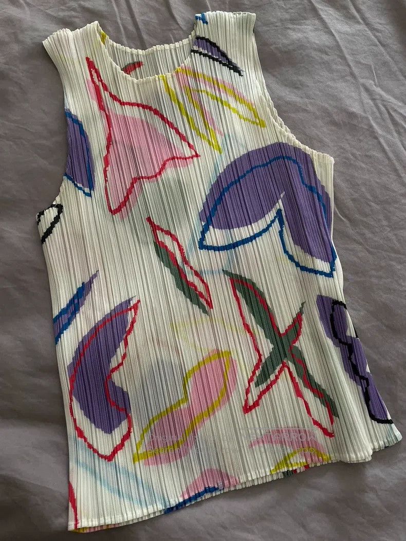 Issey Miyake Issey Miyake White Tank Top Size L / US 10 / IT 46 - 2 Thumbnail