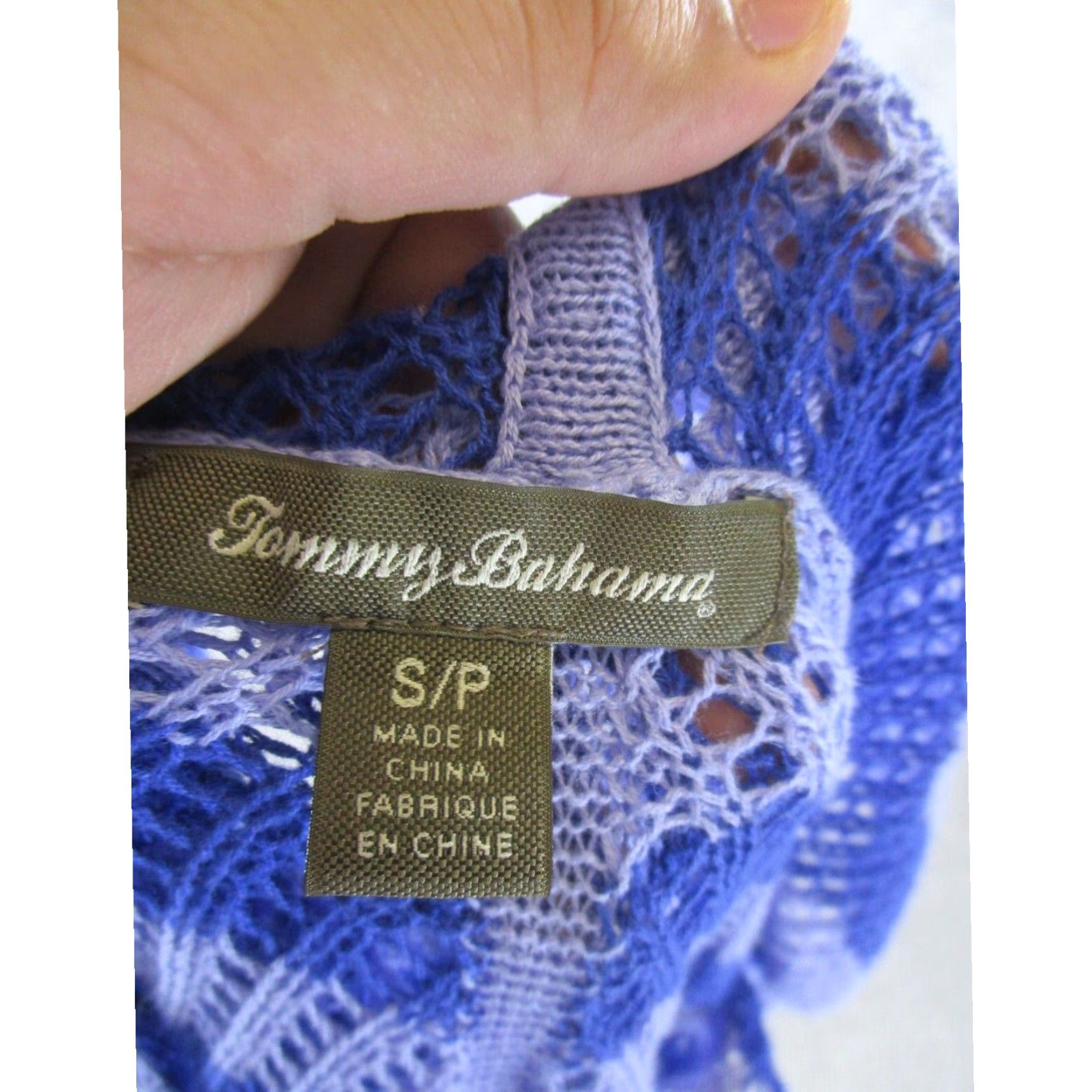 Tommy Bahama Tommy Bahama Womens Pullover Sweater Small Purple Linen Cotton Blend Beach Size S / US 4 / IT 40 - 6 Thumbnail