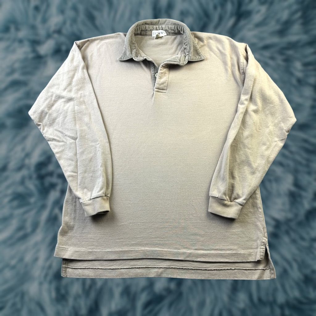 J.Crew VINTAGE J. CREW Shirt Mens Small Beige Tan Rugby Corduroy Collar Oarsman Size US S / EU 44-46 / 1 - 1 Thumbnail