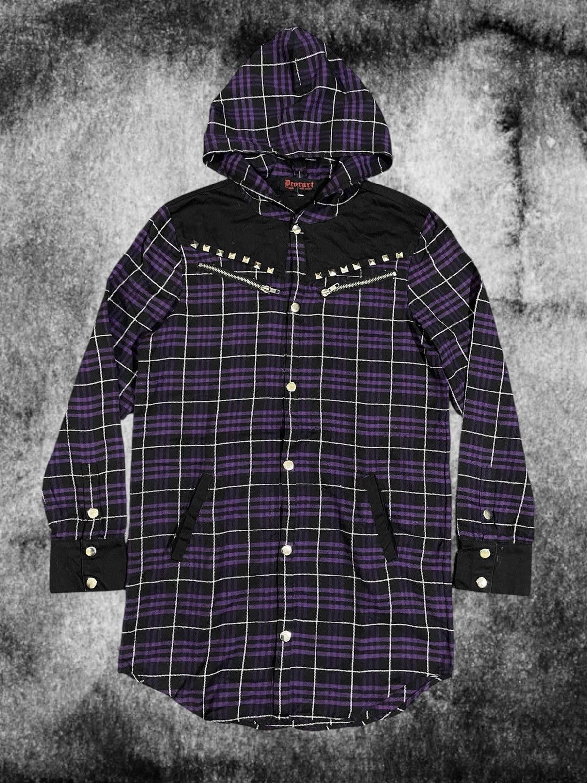 Japanese Brand Deorart Studded Plaid Made In Devil Castle Long Hoodie Size US M / EU 48-50 / 2 - 1 Thumbnail
