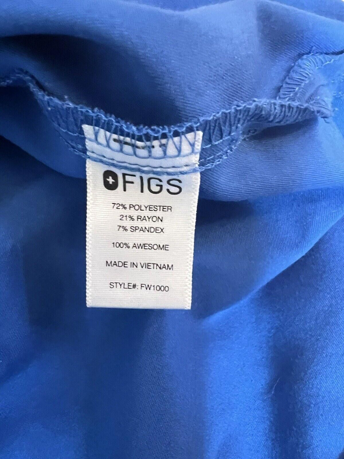 Designer Figs Technical Collection Pocket Medical Scrub Top Blue S Size ONE SIZE - 6 Thumbnail