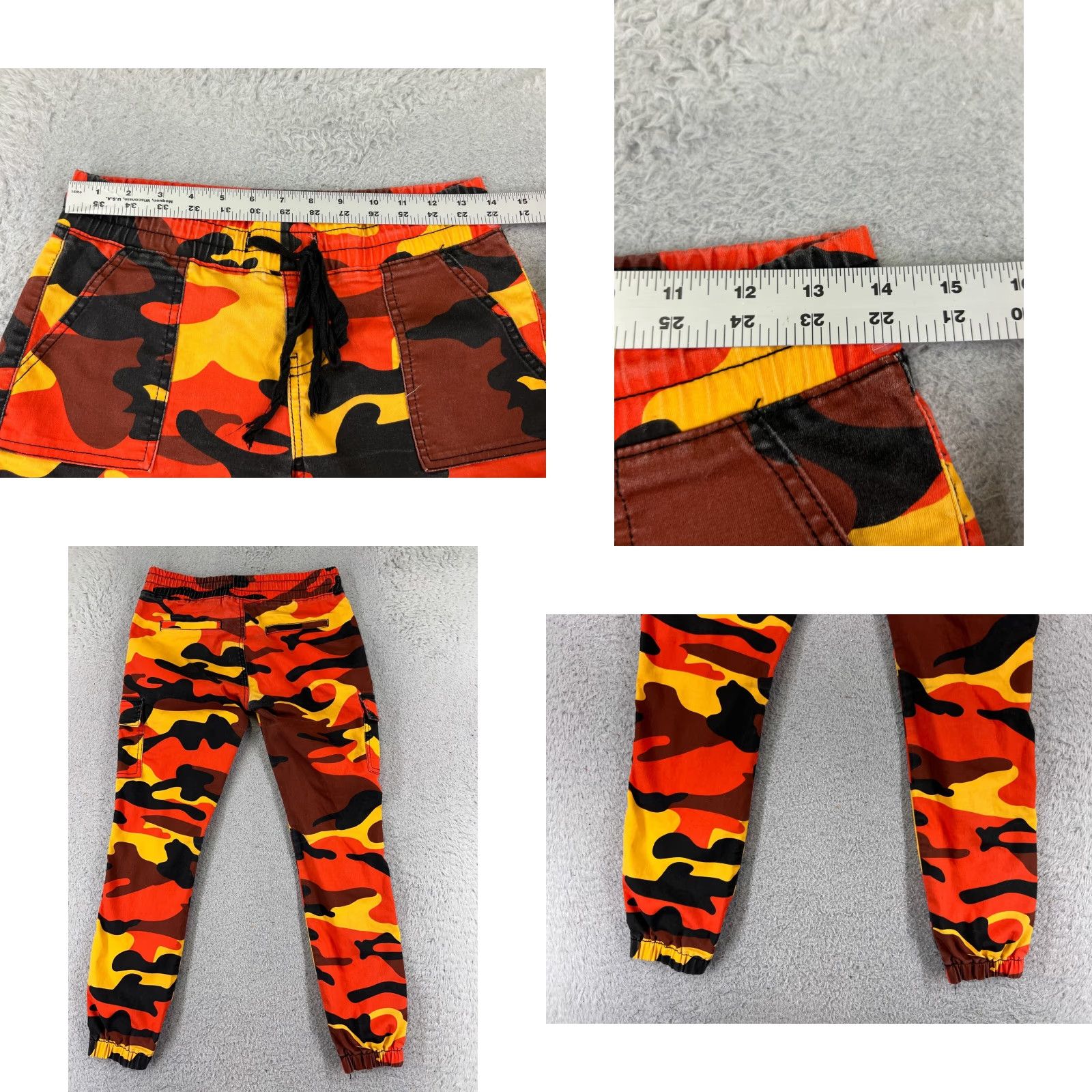 Vintage VIP Jeans Womens Jeans 5 Orange Black Yellow Lava Camo Jogger Elastic Waist Hem Size 27" / US 4 / IT 40 - 8 Thumbnail